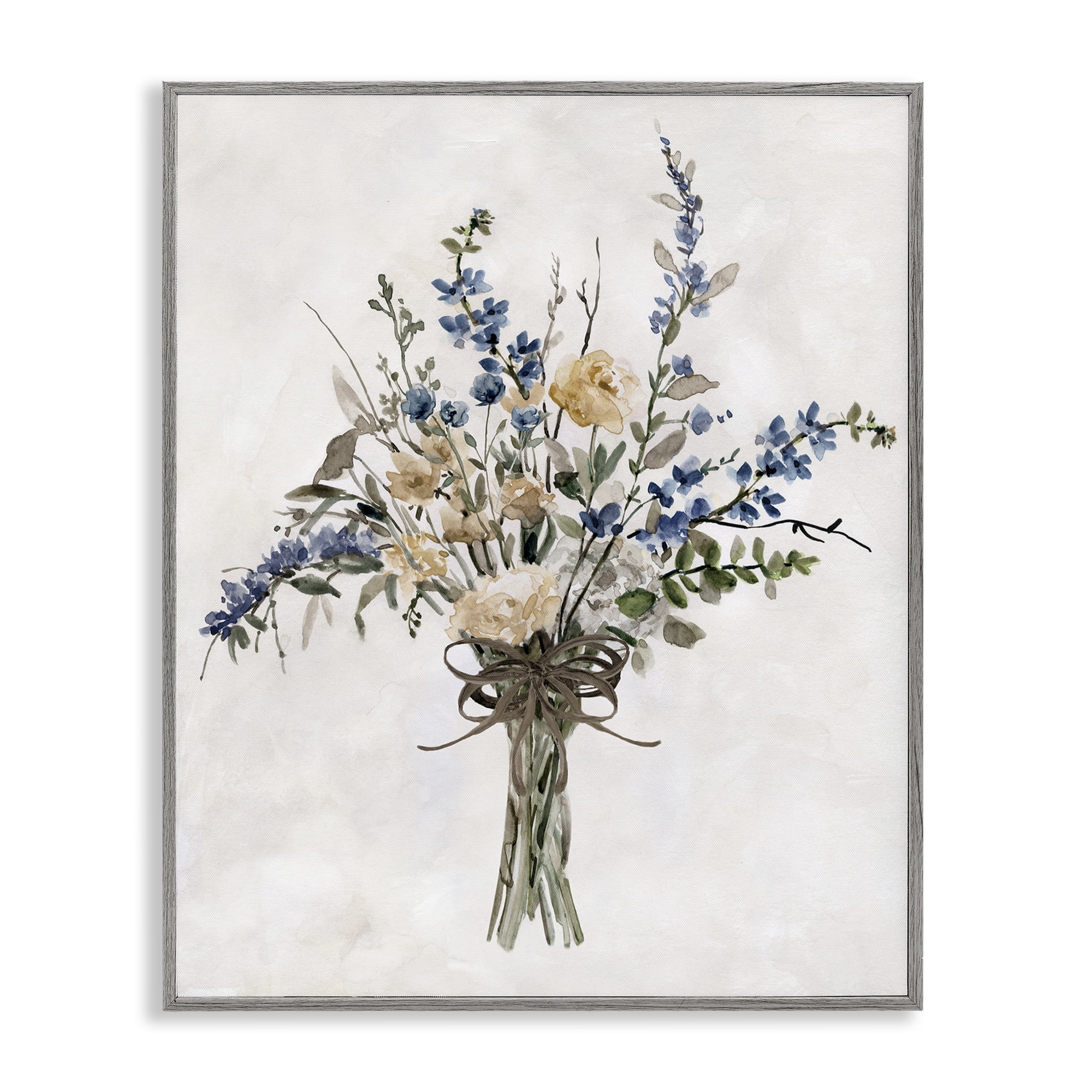 Stupell Industries Subdued Flower Bushel Gray Framed Giclee Art, design by Carol Robinson