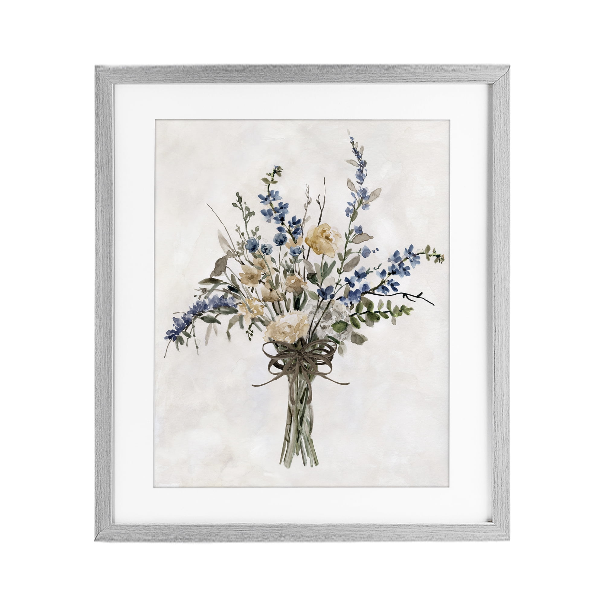 Stupell Industries Subdued Flower Bushel Gray Framed Print Under Glass, design by Carol Robinson