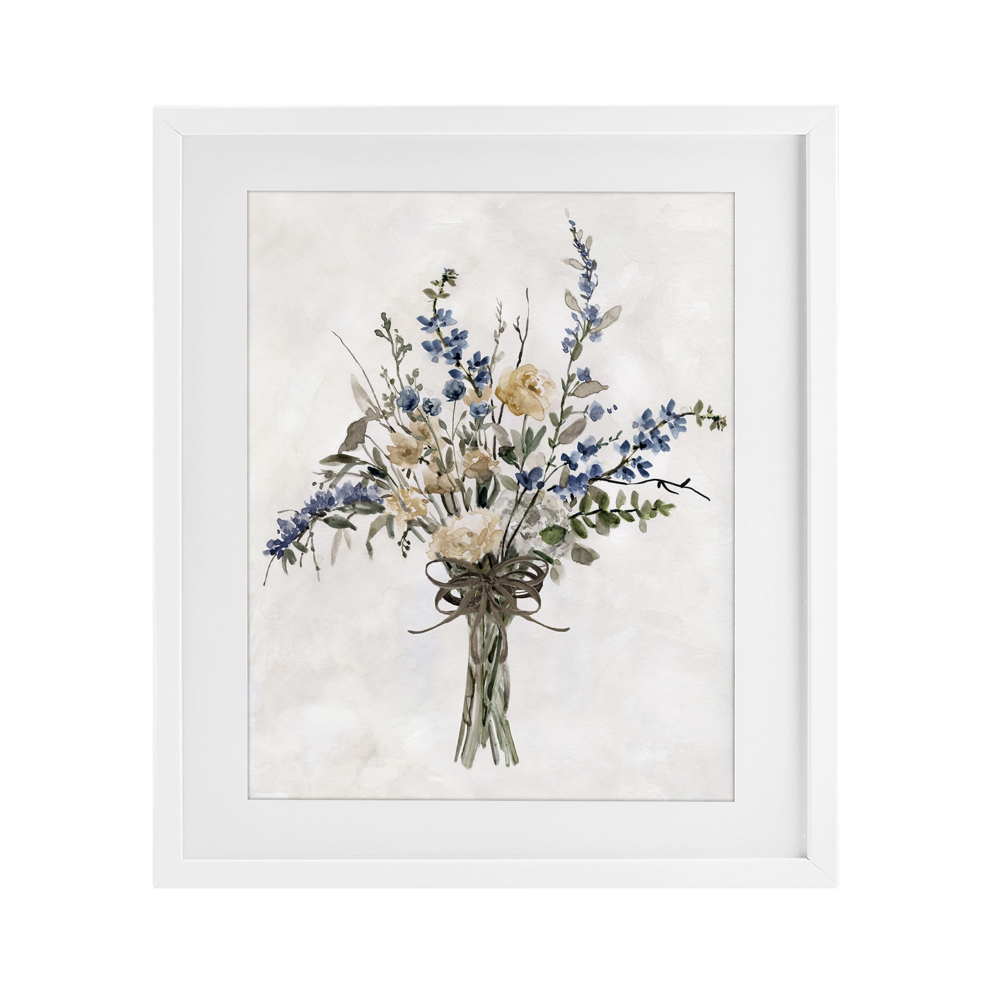 Stupell Industries Subdued Flower Bushel White Framed Print Under Glass, design by Carol Robinson