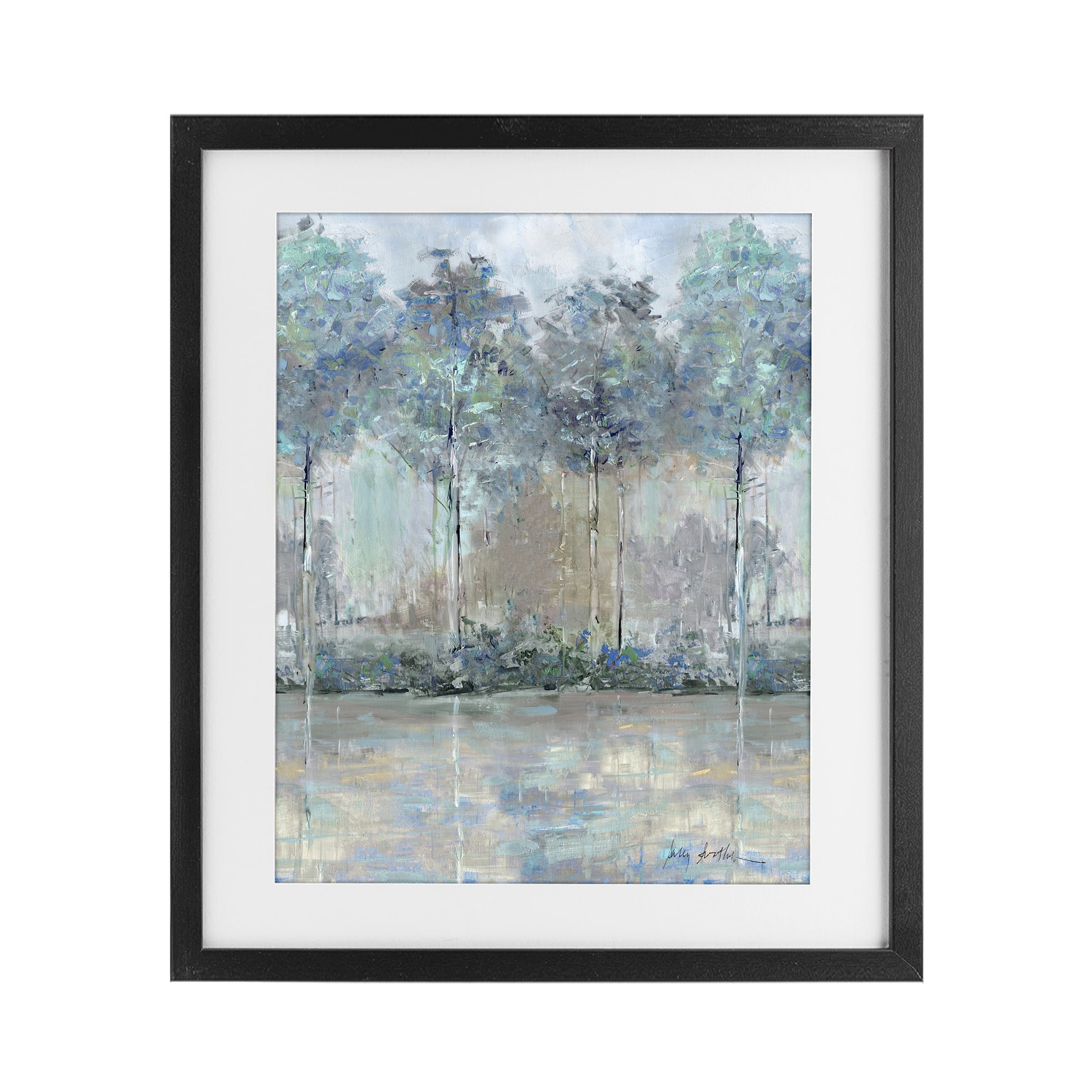 Stupell Industries Subdued Impression of Trees Black Framed Print Under Glass, design by Sally Swatland