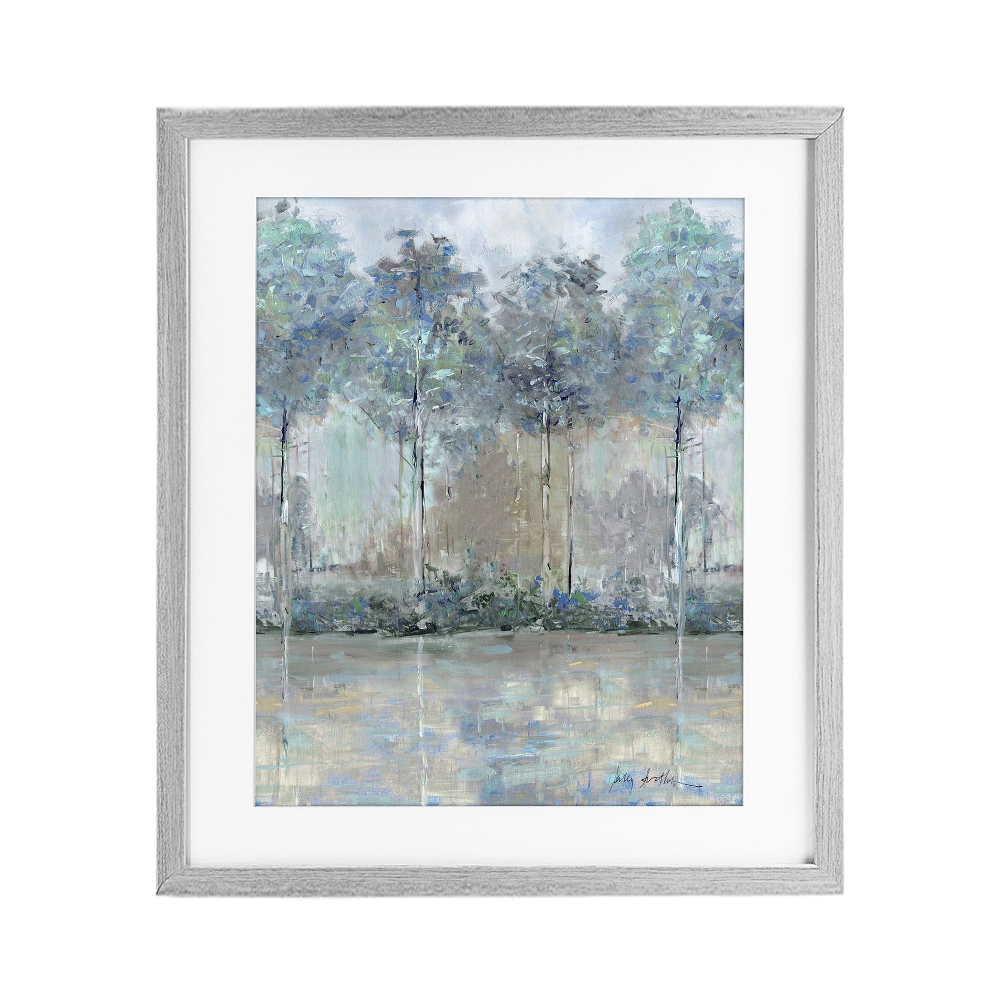 Stupell Industries Subdued Impression of Trees Gray Framed Print Under Glass, design by Sally Swatland