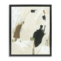 Stupell Industries Subdued Neutral Abstract Abstract Painting Black Floater Framed Canvas Art Print Wall Art, 17 x 21