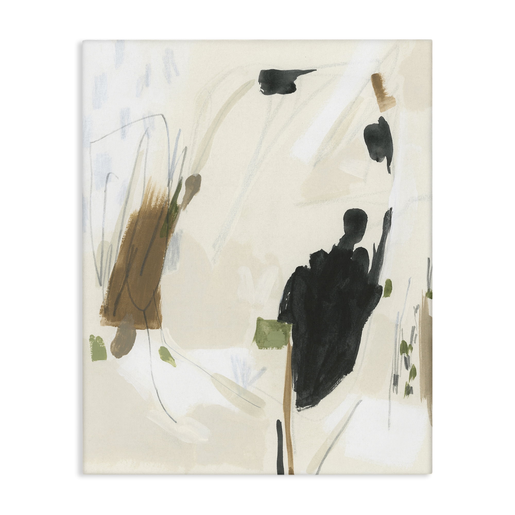 Stupell Industries Subdued Neutral Abstract Abstract Painting Gallery Wrapped Canvas Art Print Wall Art, 36 x 48