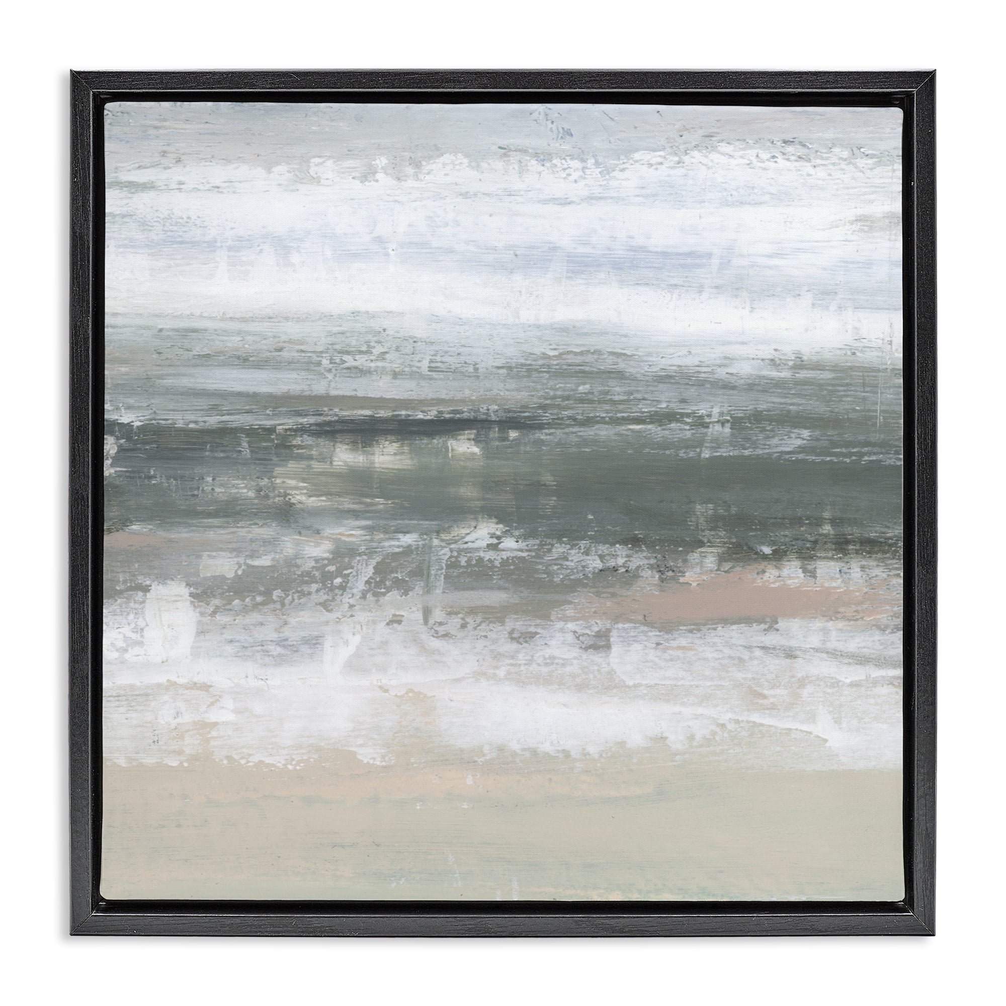 Stupell Industries Subdued Pastel Tides Black Framed Floater Canvas Wall Art, design by Ethan Harper