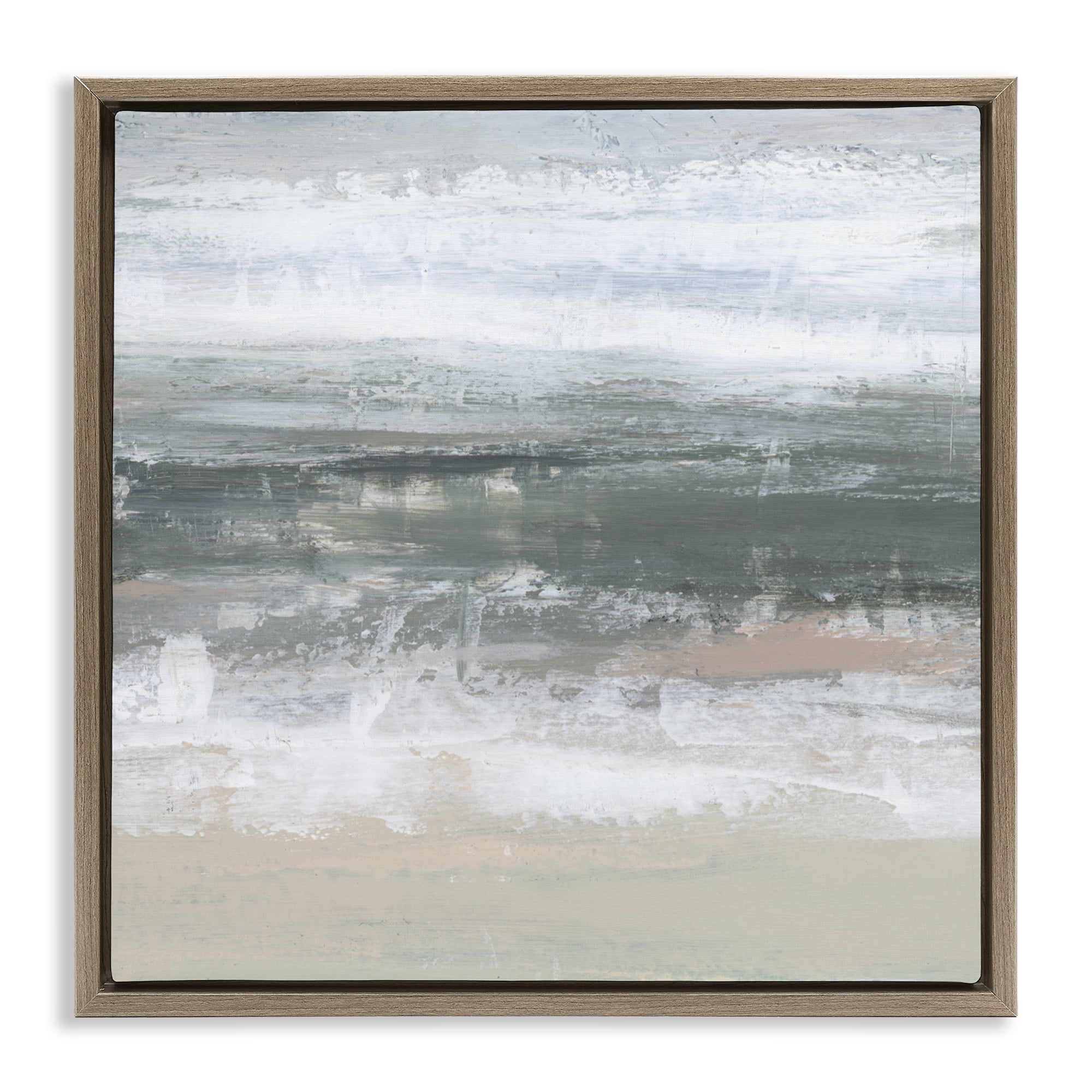 Stupell Industries Subdued Pastel Tides Brown Framed Floater Canvas Wall Art, design by Ethan Harper