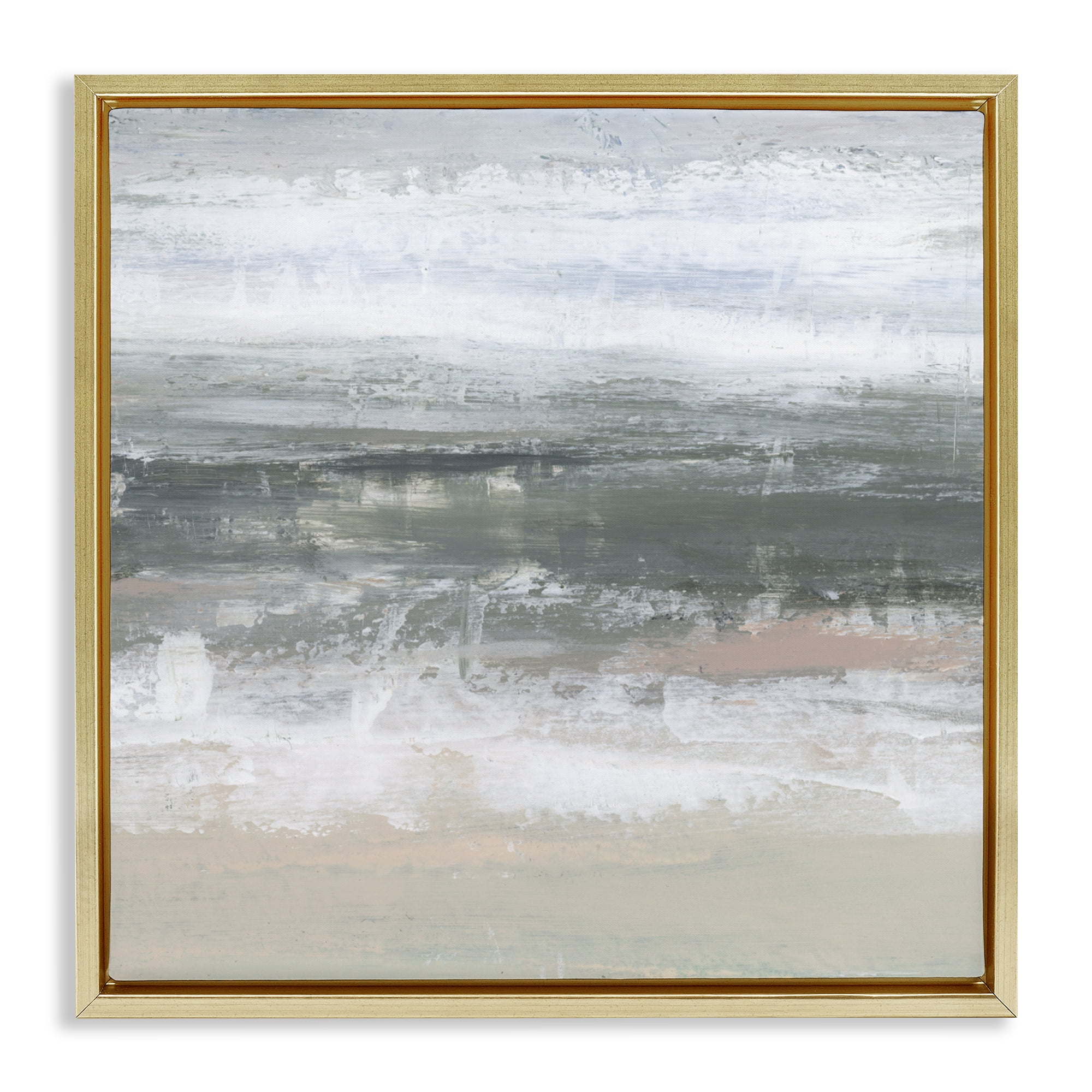 Stupell Industries Subdued Pastel Tides Gold Framed Floater Canvas Wall Art, design by Ethan Harper