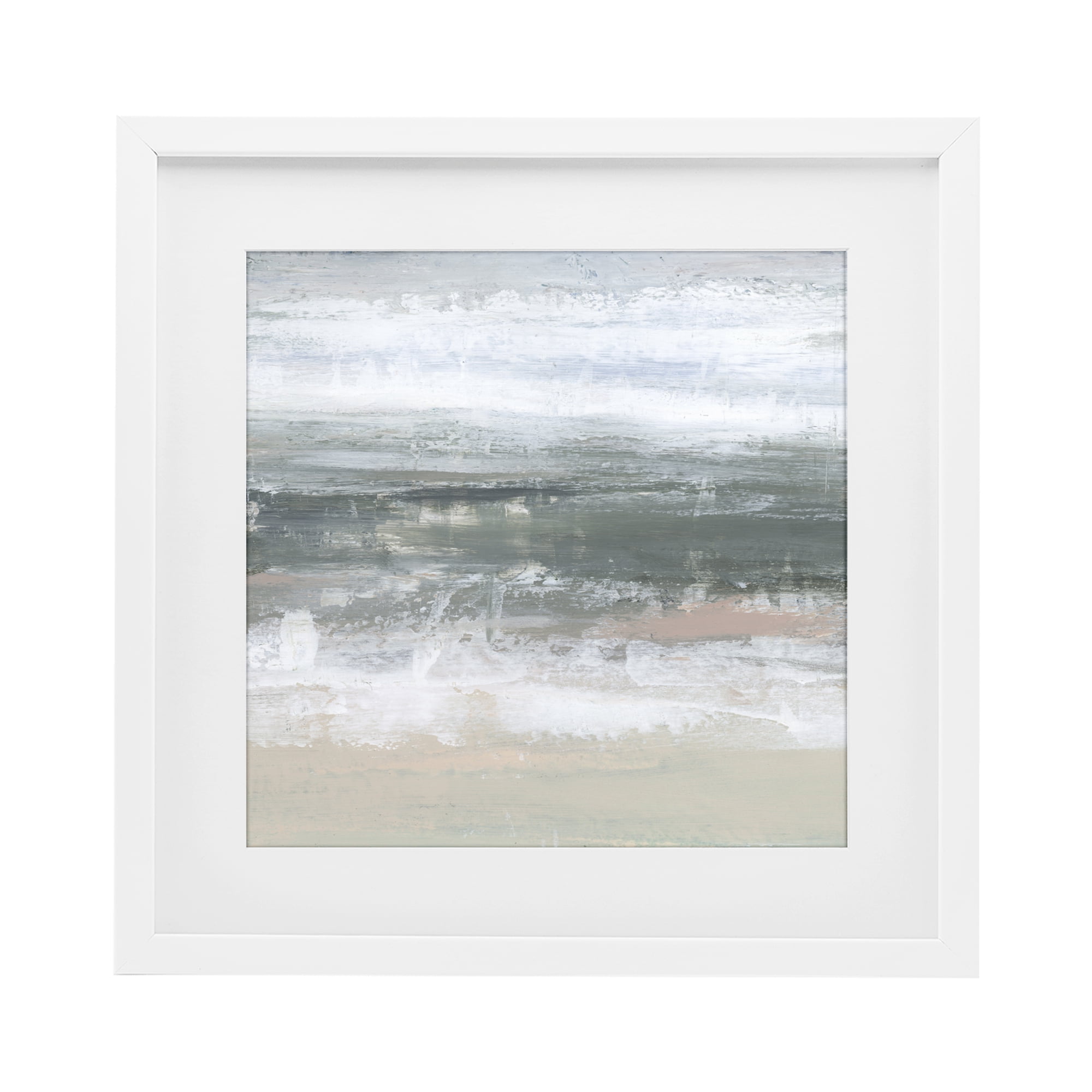 Stupell Industries Subdued Pastel Tides White Framed Print Under Glass, design by Ethan Harper