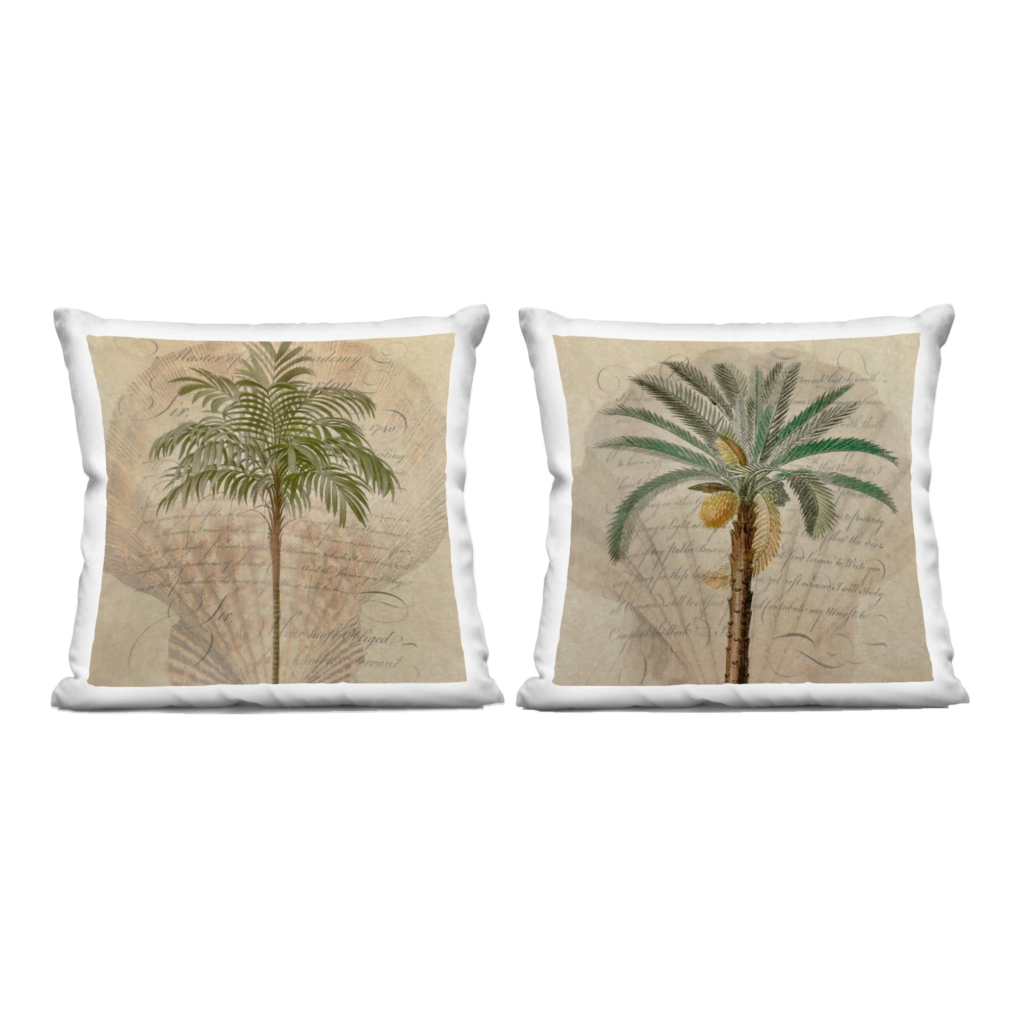 Stupell Industries Subdued Tropical Palms 2 Piece Decorative Printed Throw Pillow Set, design by Steve Hunziker