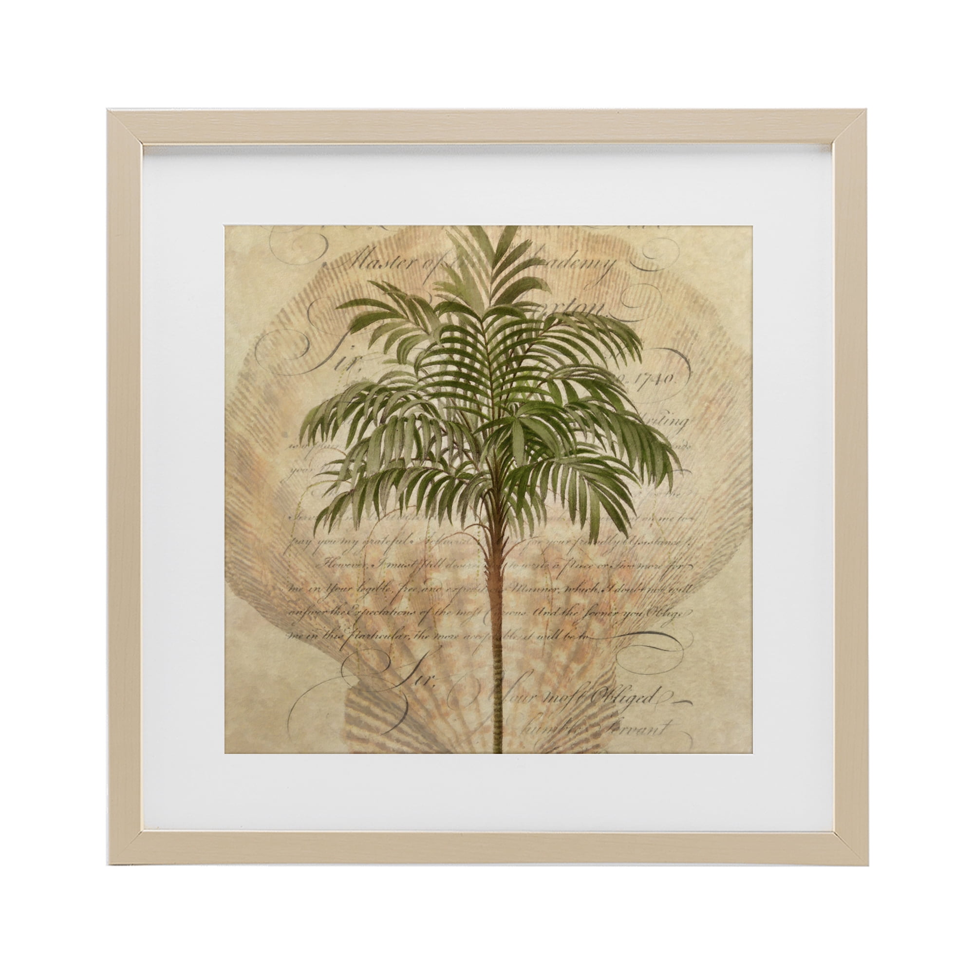 Stupell Industries Subdued Tropics Palm Birch Framed Print Under Glass, design by Steve Hunziker