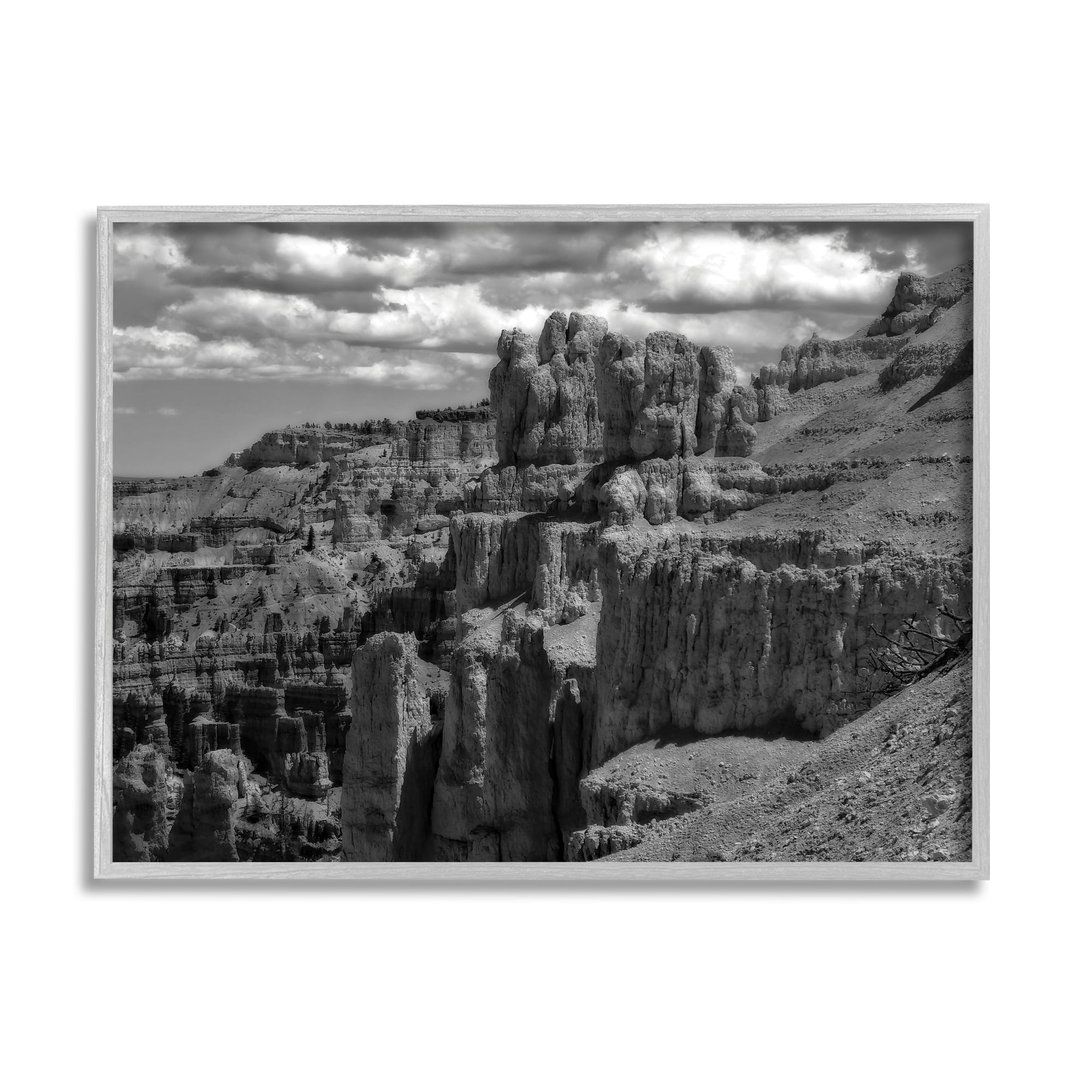 Stupell Industries Sublime Canyon Mountain Cliffs Muted Monotone Photograph,20 x 16, Design by Daniel Sproul