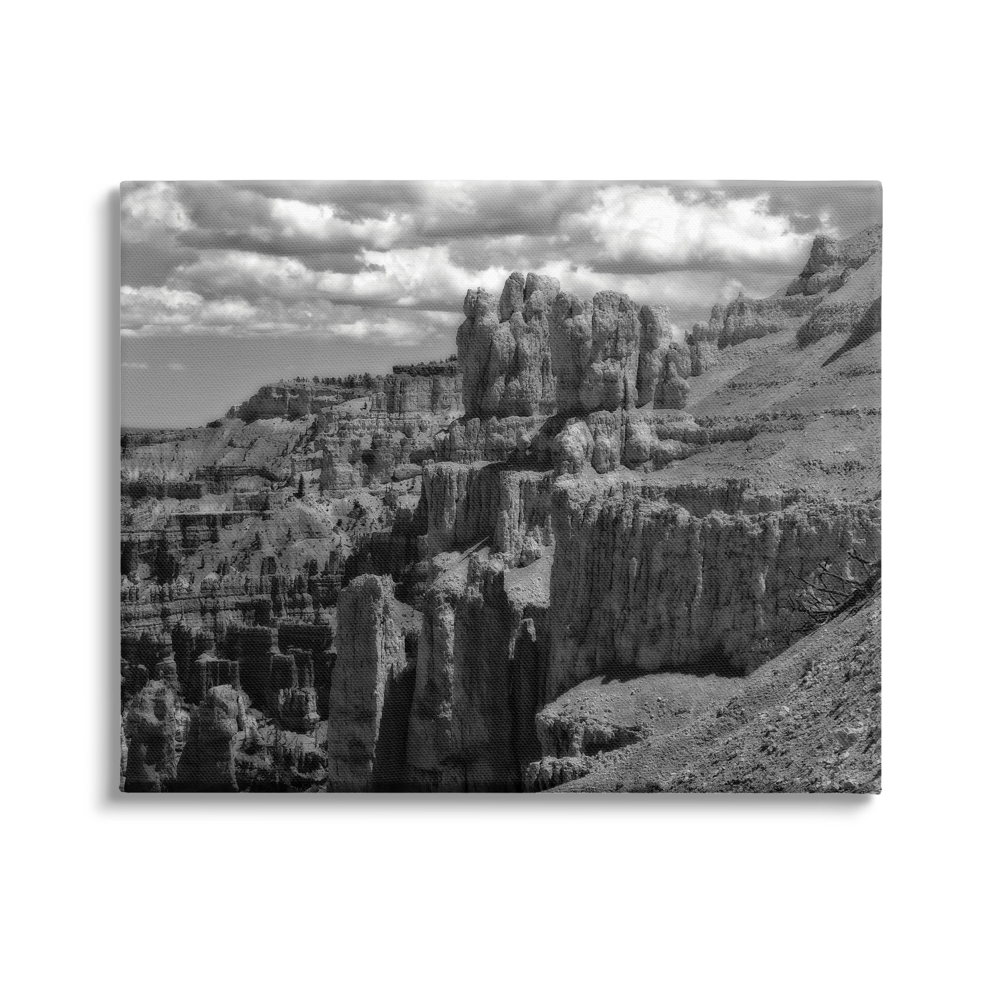 Stupell Industries Sublime Canyon Mountain Cliffs Muted Monotone Photograph,30 x 24, Design by Daniel Sproul