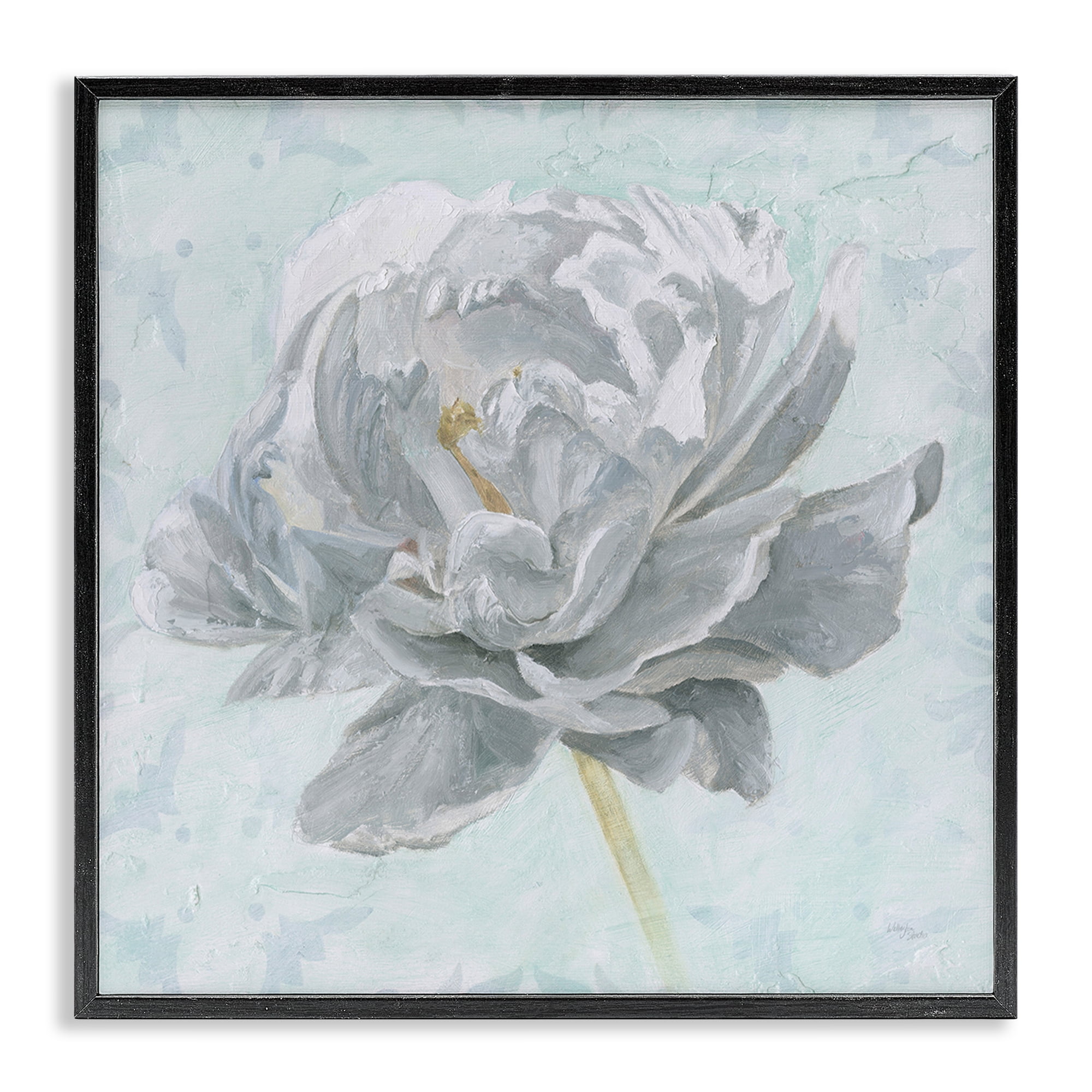 Stupell Industries Sublime Peony Bloom Botanical & Floral Painting Black Framed Art Print Wall Art, 24 x 24