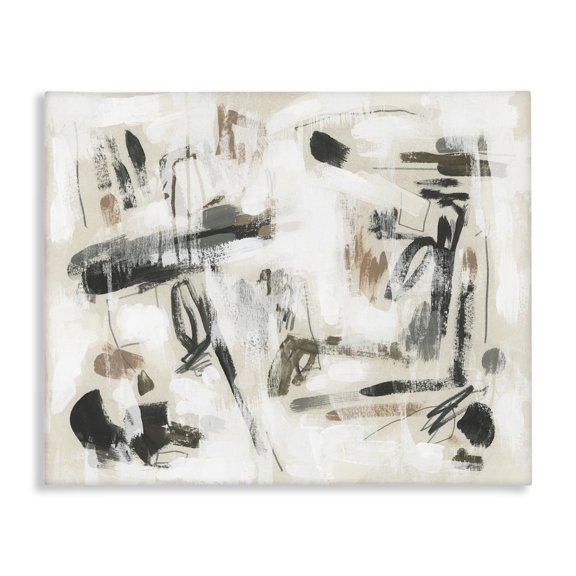 Stupell Industries Subtle Abstract Brush Strokes Abstract Painting Wrapped Canvas Canvas Art Print Wall Art, 48 x 36