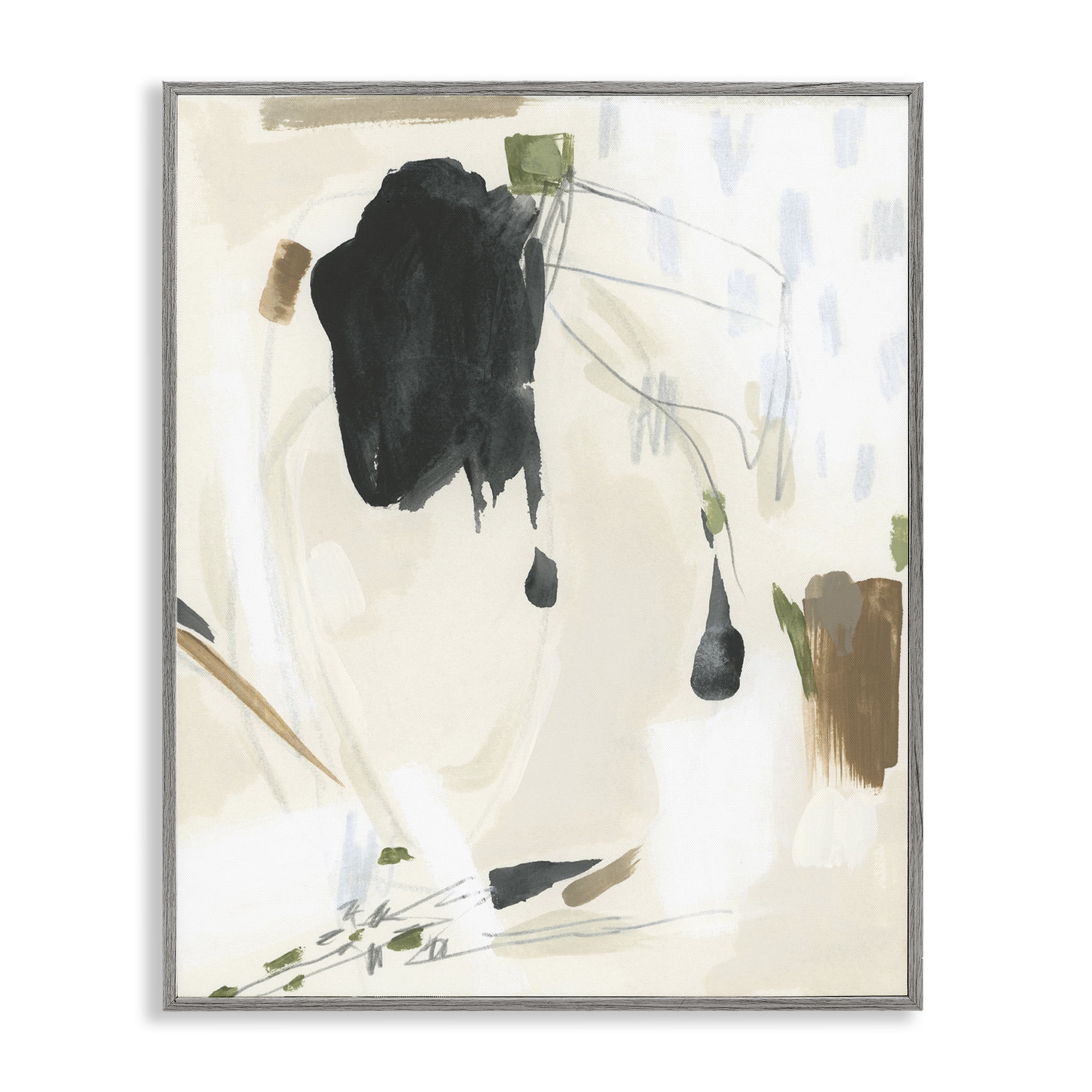 Stupell Industries Subtle Abstract Painting Abstract Painting Gray Framed Art Print Wall Art, 24 x 30
