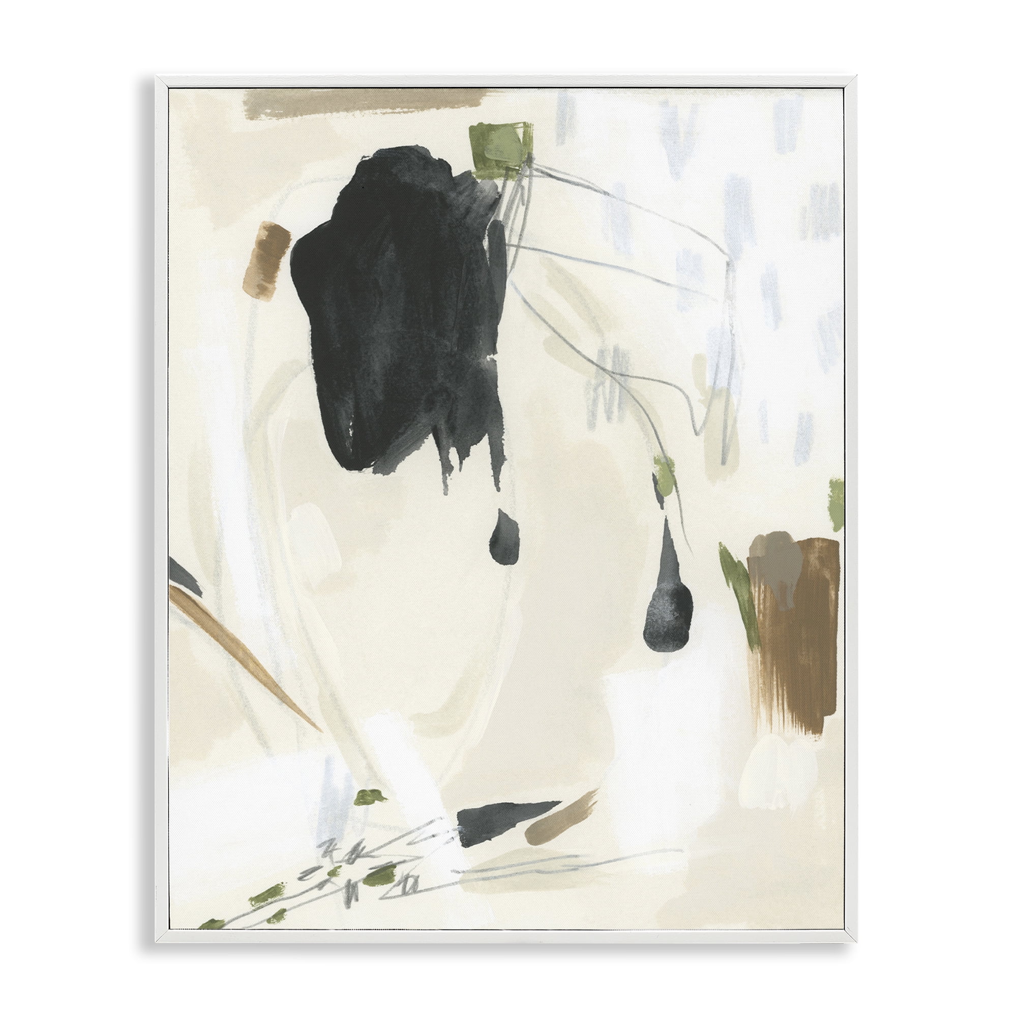 Stupell Industries Subtle Abstract Painting Abstract Painting White Framed Art Print Wall Art, 11 x 14