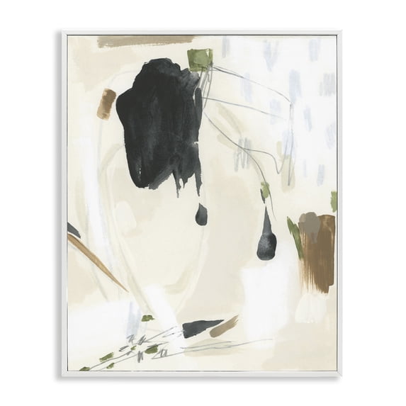 Stupell Industries Subtle Abstract Painting Abstract Painting White Framed Art Print Wall Art, 16 x 20