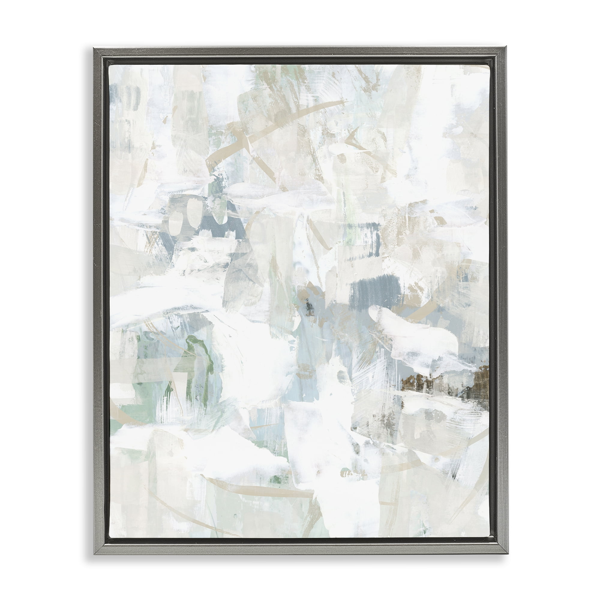 Stupell Industries Subtle Abstracted Pattern Abstract Painting Gray Floater Framed Canvas Art Print Wall Art, 25 x 31