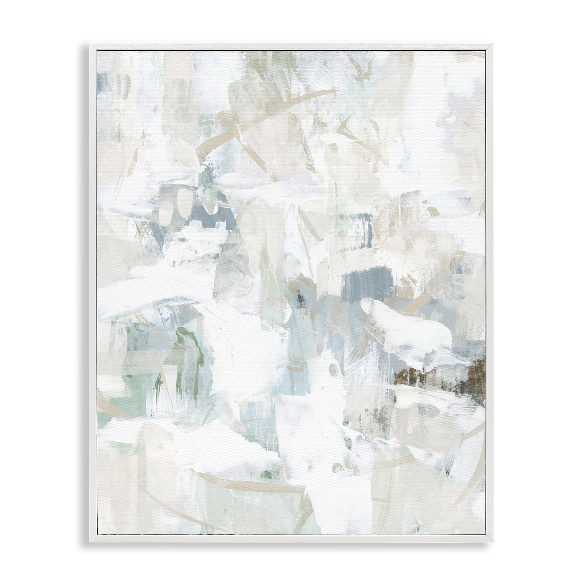 Stupell Industries Subtle Abstracted Pattern Abstract Painting White Framed Art Print Wall Art, 11 x 14