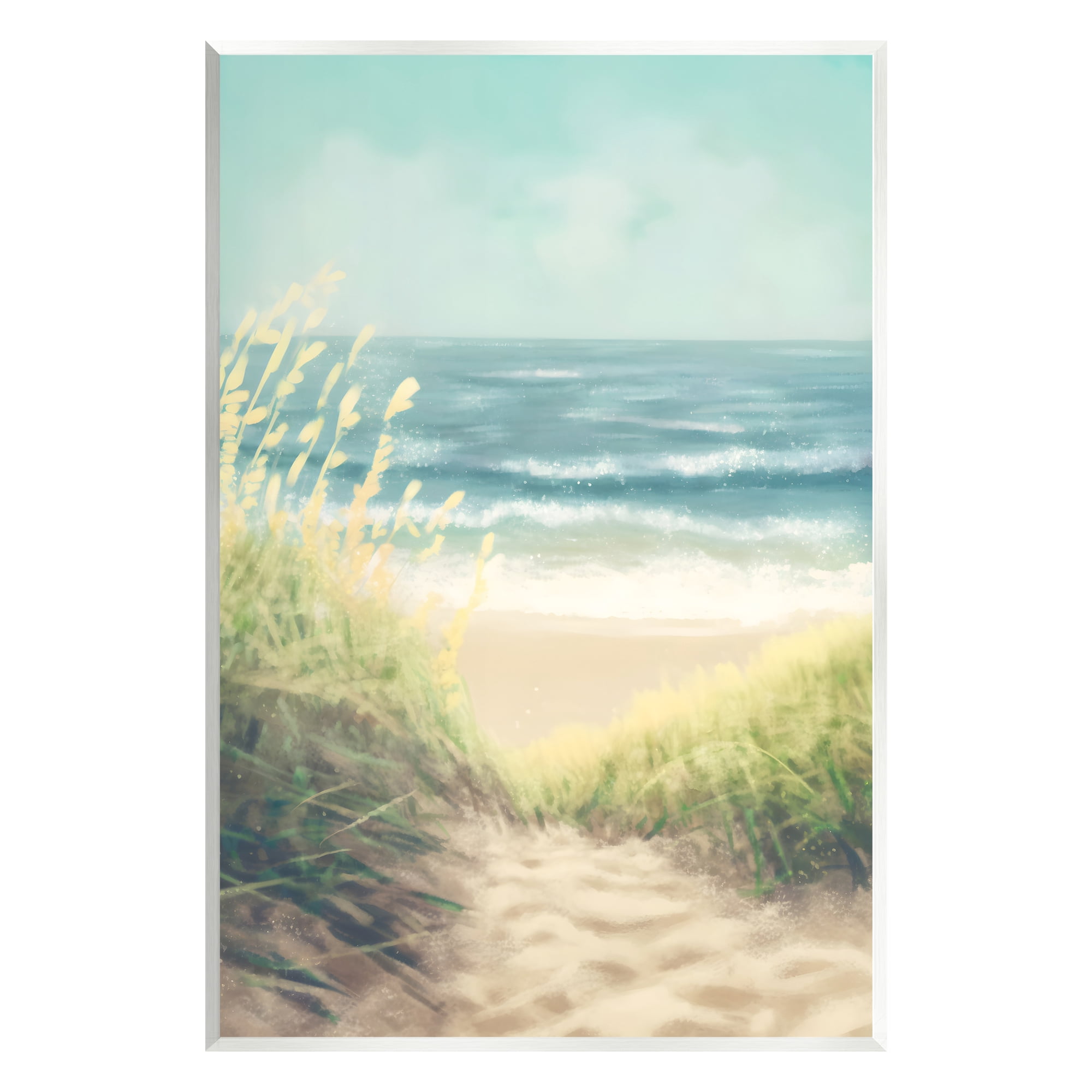Stupell Industries Subtle Beach Reeds Landscape Painting Unframed Art Print Wall Art, 10 x 15