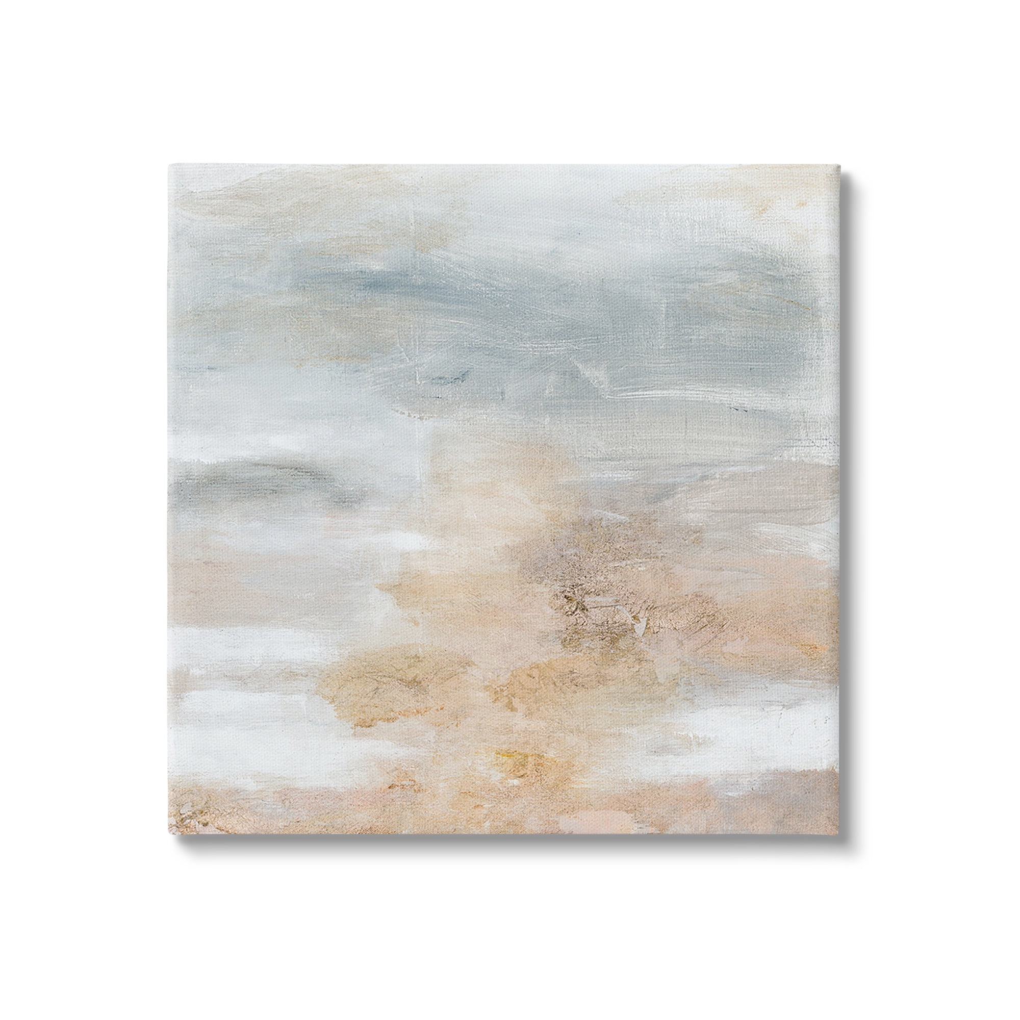 Stupell Industries Subtle Beige Abstraction Abstract Painting Gallery Wrapped Canvas Art Print Wall Art, 17 x 17