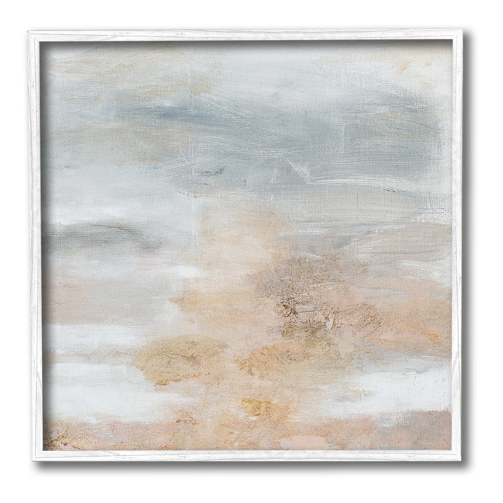 Stupell Industries Subtle Beige Abstraction Abstract Painting White Framed Art Print Wall Art, 24 x 24