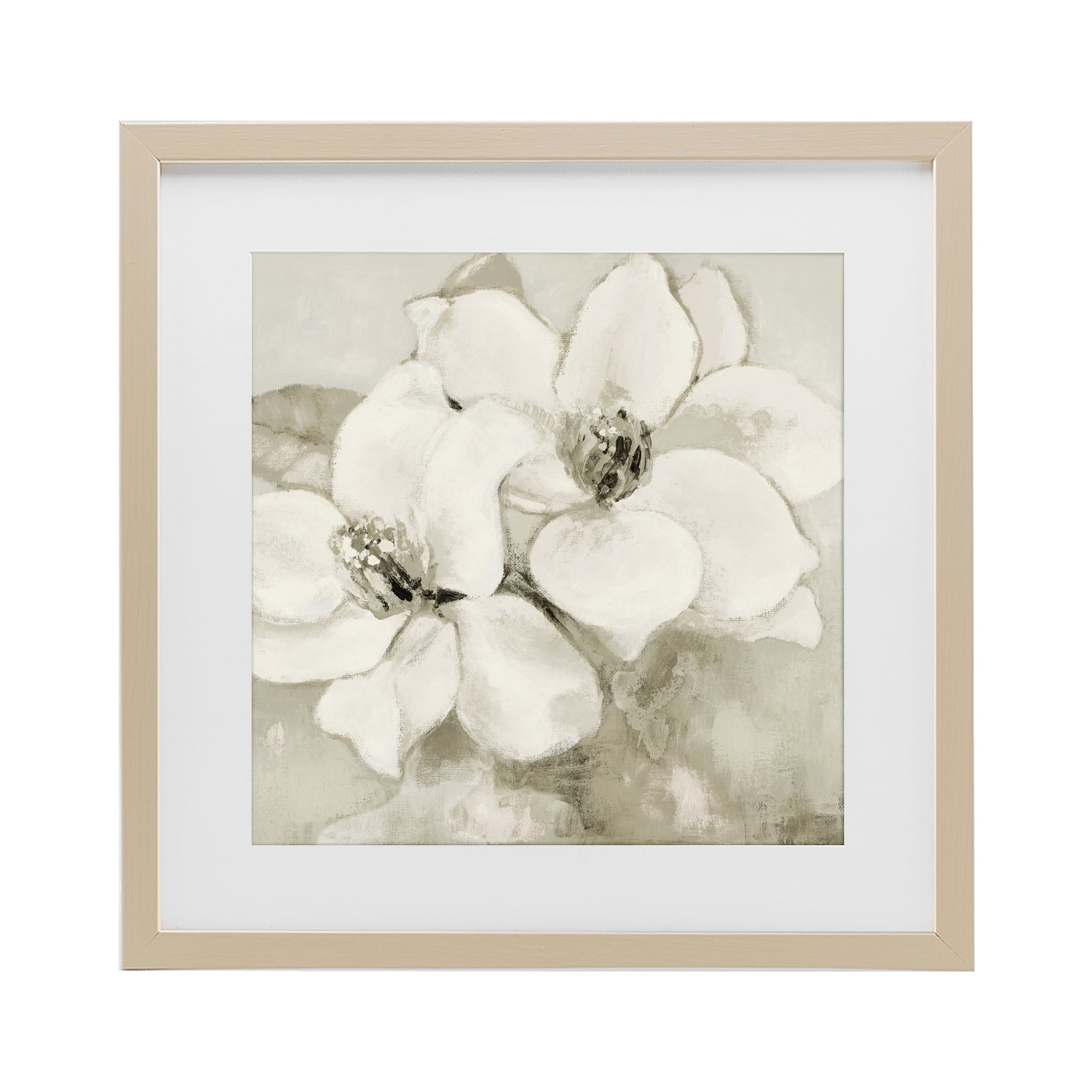 Stupell Industries Subtle Beige Magnolias Birch Framed Print Under Glass, design by Lanie Loreth