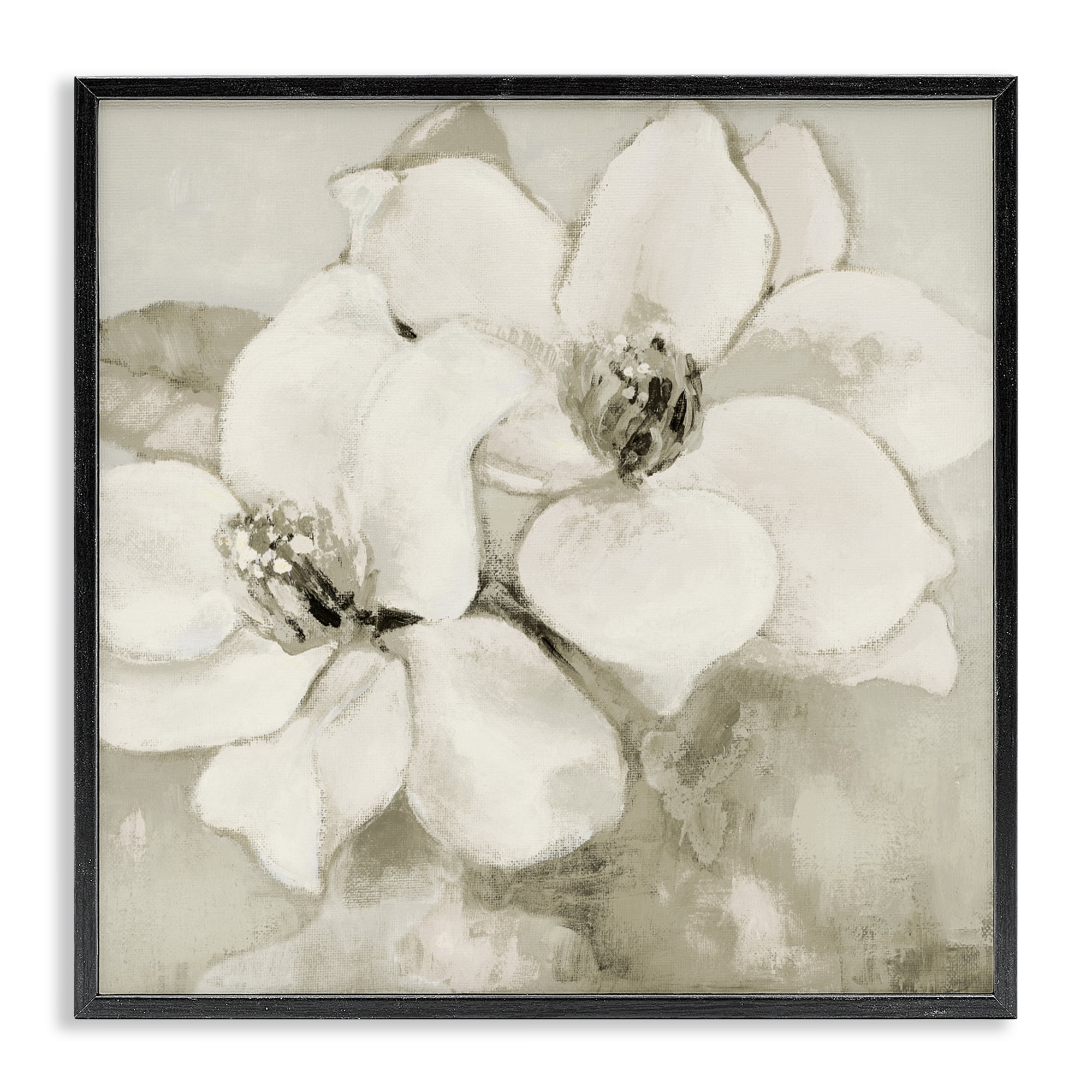 Stupell Industries Subtle Beige Magnolias Black Framed Giclee Art, design by Lanie Loreth