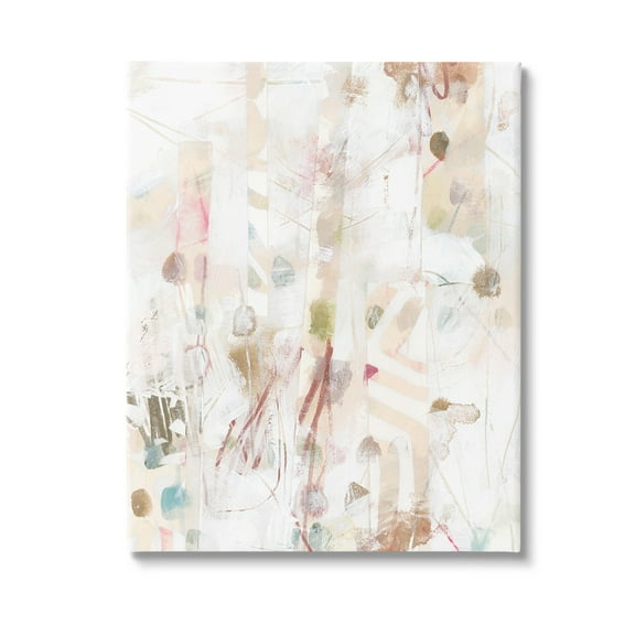 Stupell Industries Subtle Beige Pattern Abstract Painting Gallery Wrapped Canvas Art Print Wall Art, 16 x 20