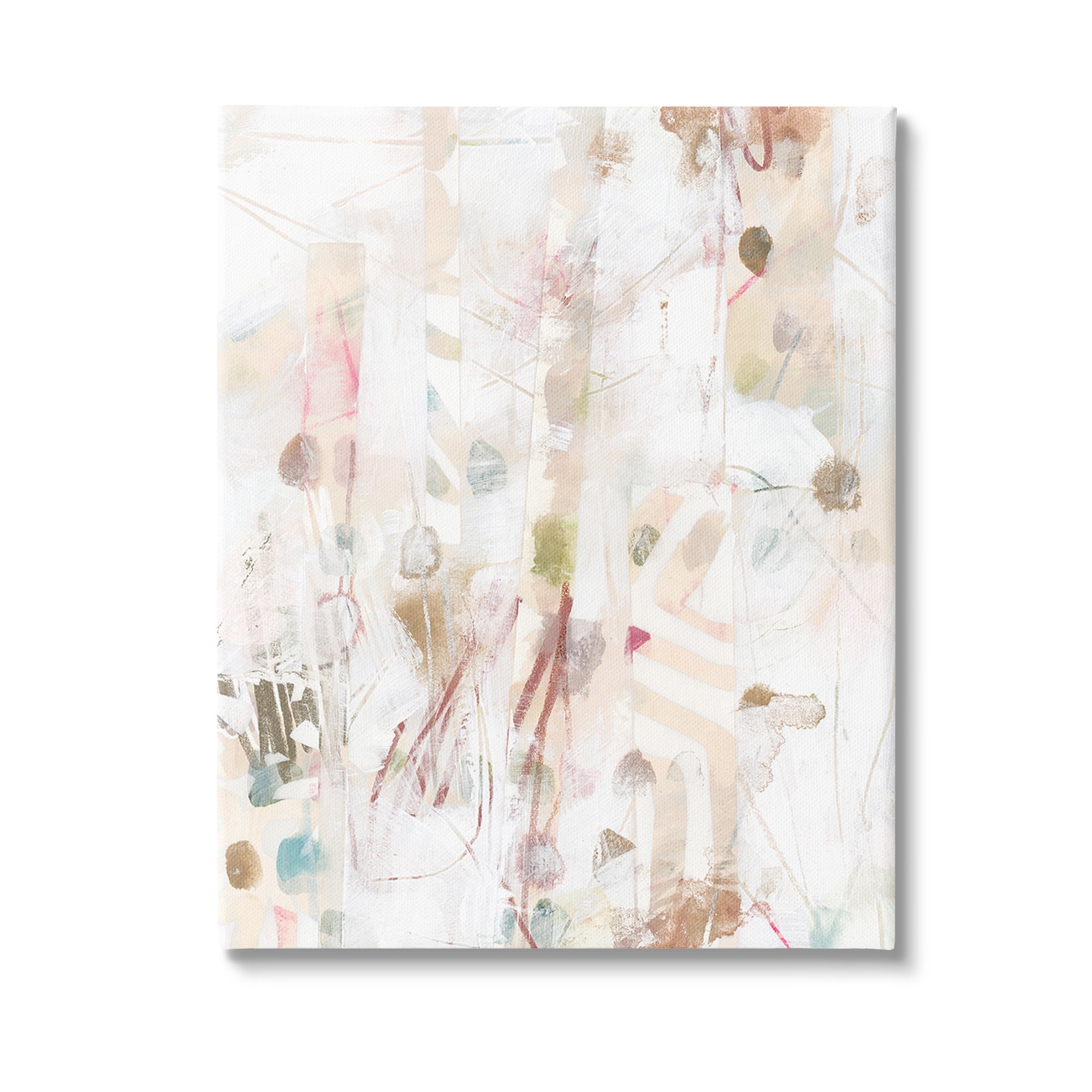 Stupell Industries Subtle Beige Pattern Abstract Painting Gallery Wrapped Canvas Art Print Wall Art, 24 x 30