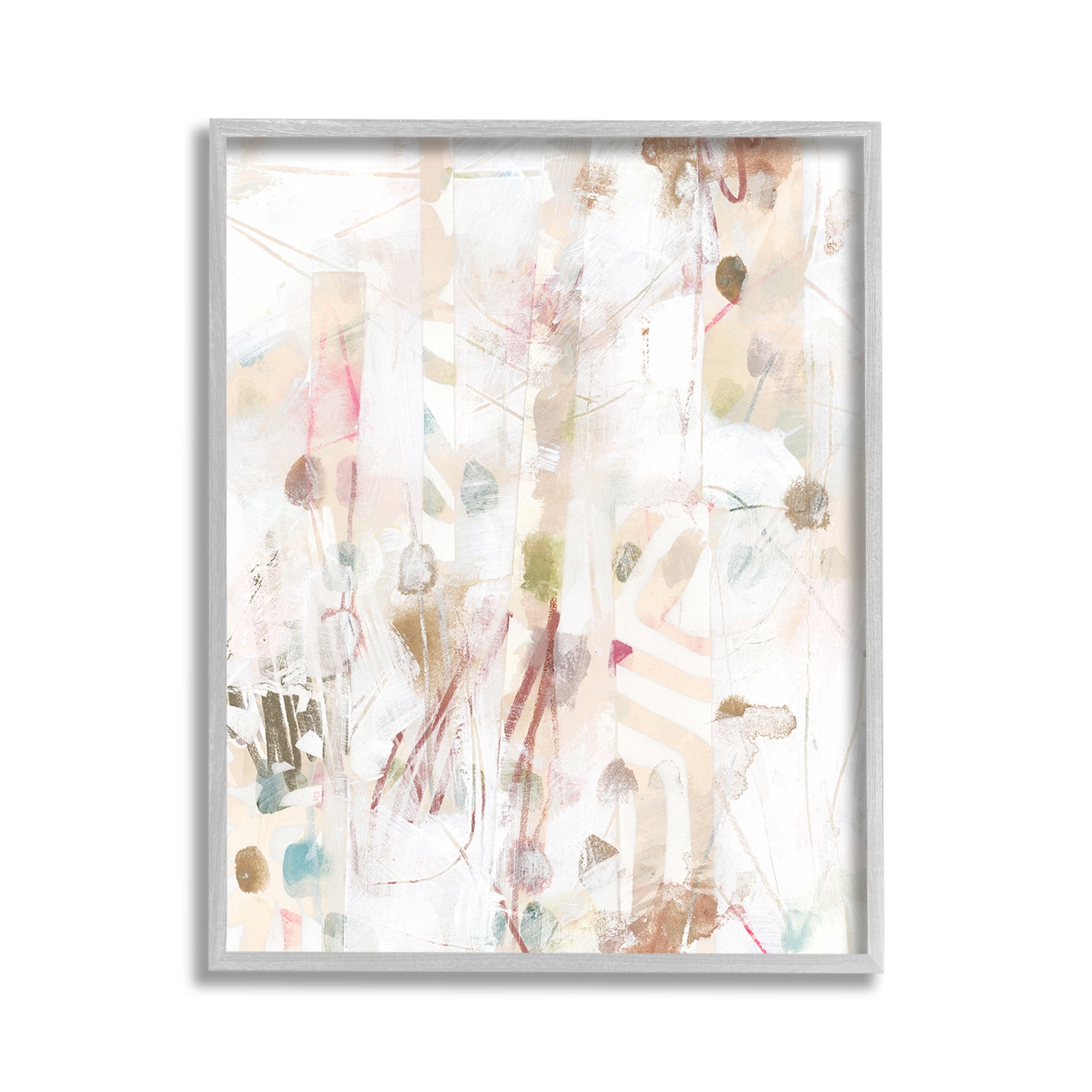 Stupell Industries Subtle Beige Pattern Abstract Painting Gray Framed Art Print Wall Art, 11 x 14