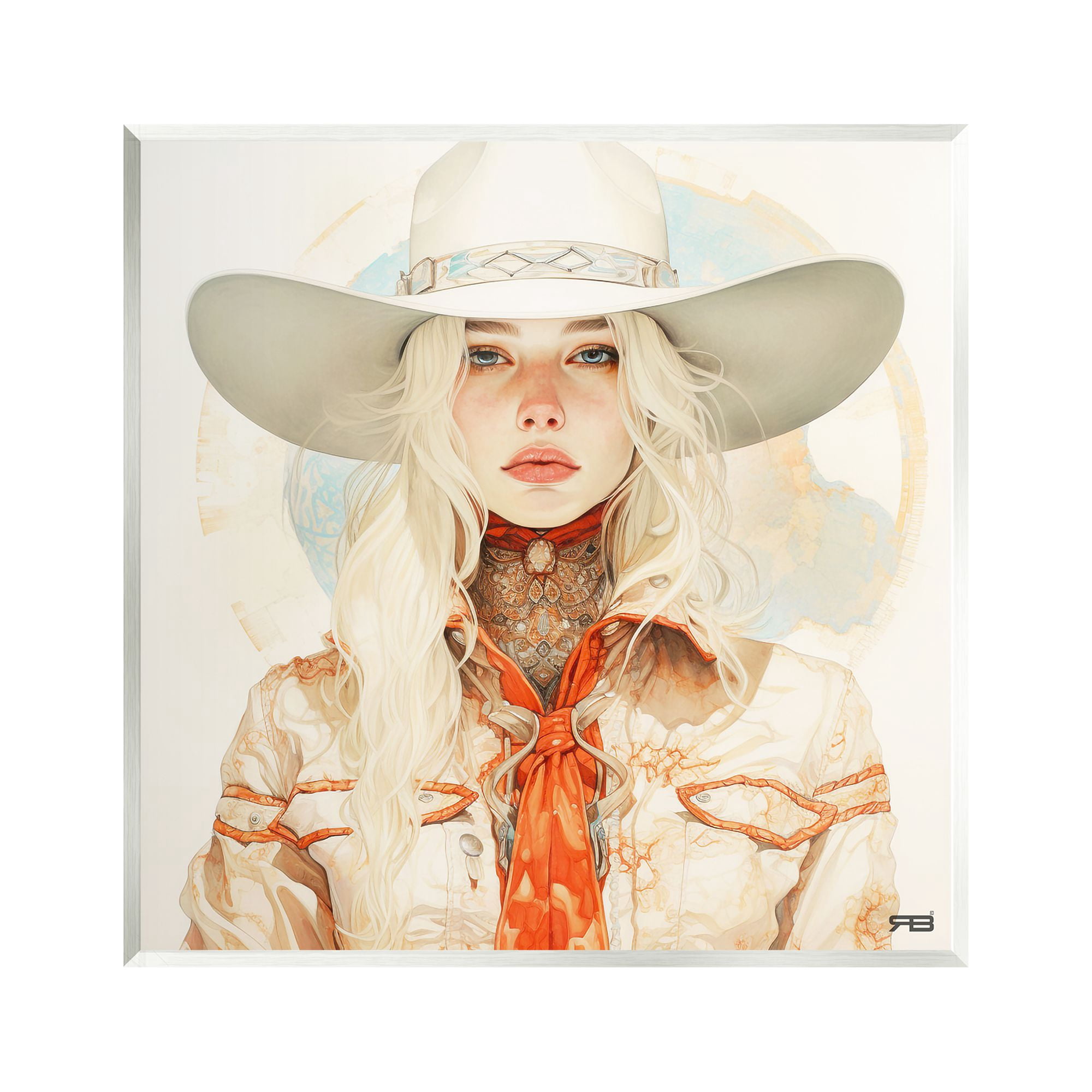 Stupell Industries Subtle Blonde Cowgirl Abstract Painting Unframed Art Print Wall Art, 12 x 12