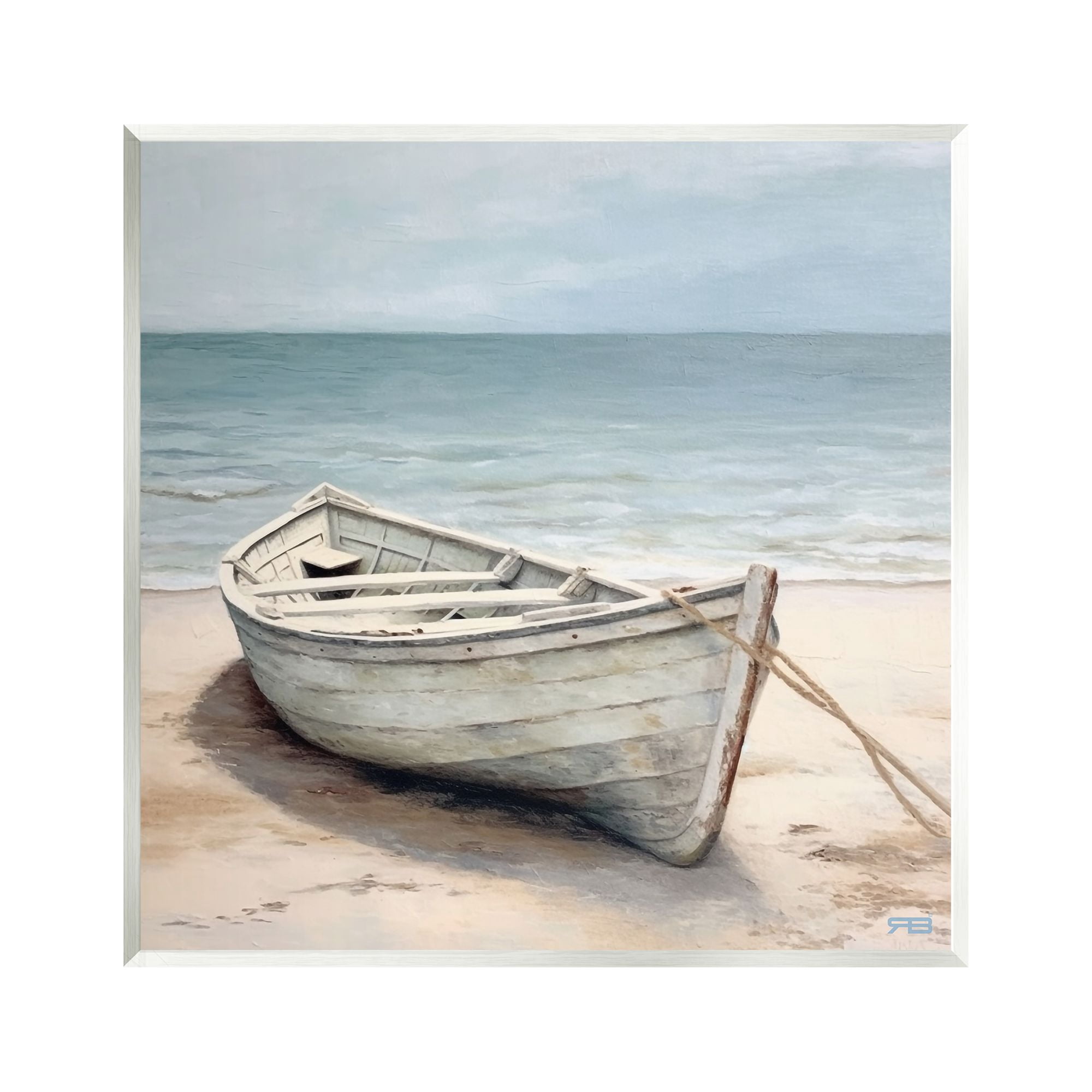 Stupell Industries Subtle Boat Docked Transportation Painting Unframed Art Print Wall Art, 12 x 12
