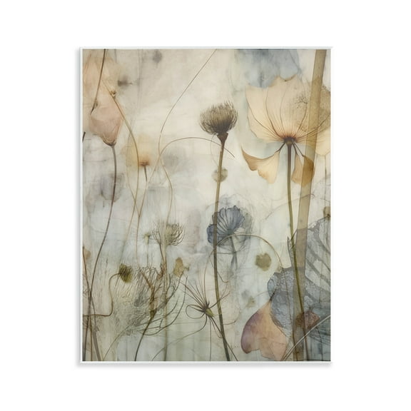 Stupell Industries Subtle Botanicals Pattern Plants & Flowers Painting Unframed Art Print Wall Art, 11 x 14