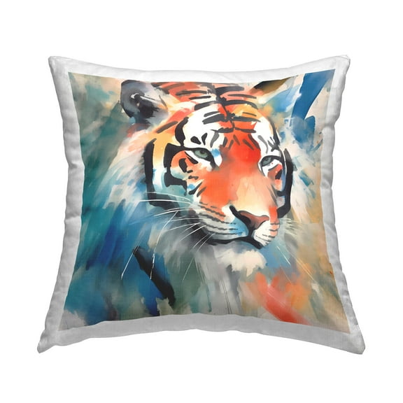 Stupell Industries Subtle Brushed Tiger Decorative Printed Throw Pillow Design by Walker Noble