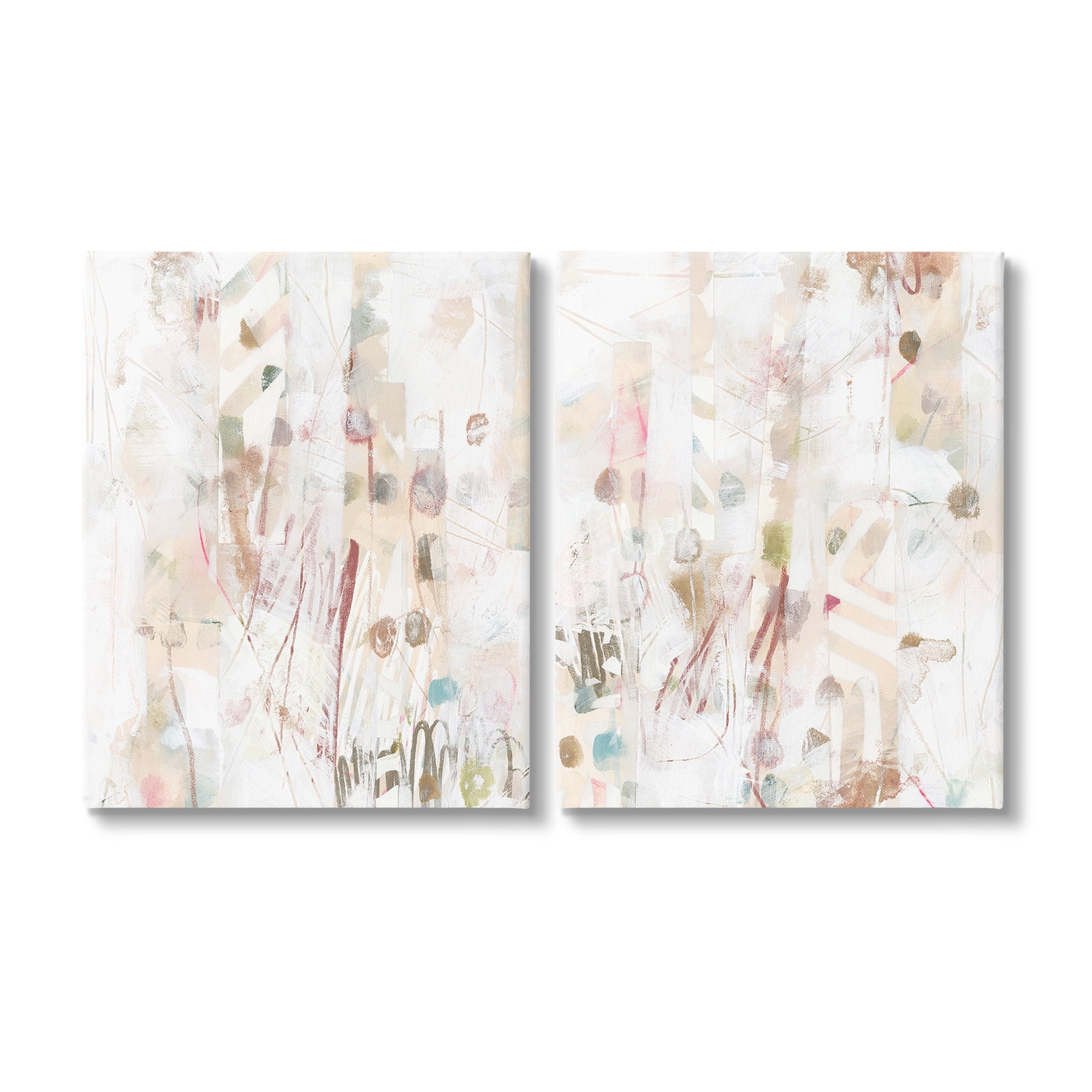 Stupell Industries Subtle Chaotic Patterns Abstract Painting Gallery Wrapped Canvas Art Print Wall Art, 24 x 30, Set of 2