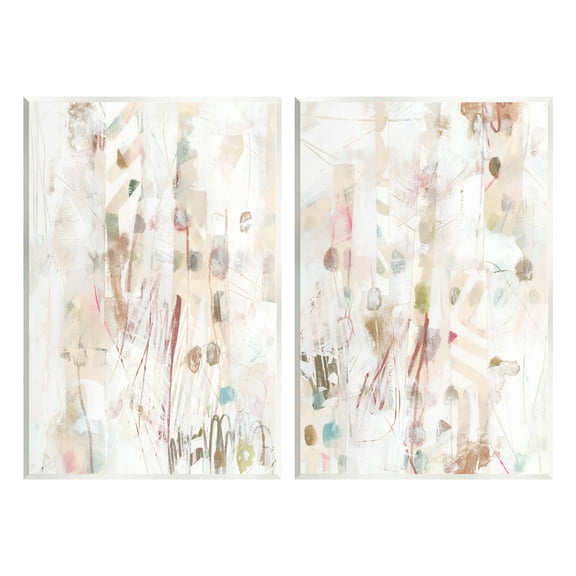Stupell Industries Subtle Chaotic Patterns Abstract Painting Unframed Art Print Wall Art, 10 x 15, Set of 2