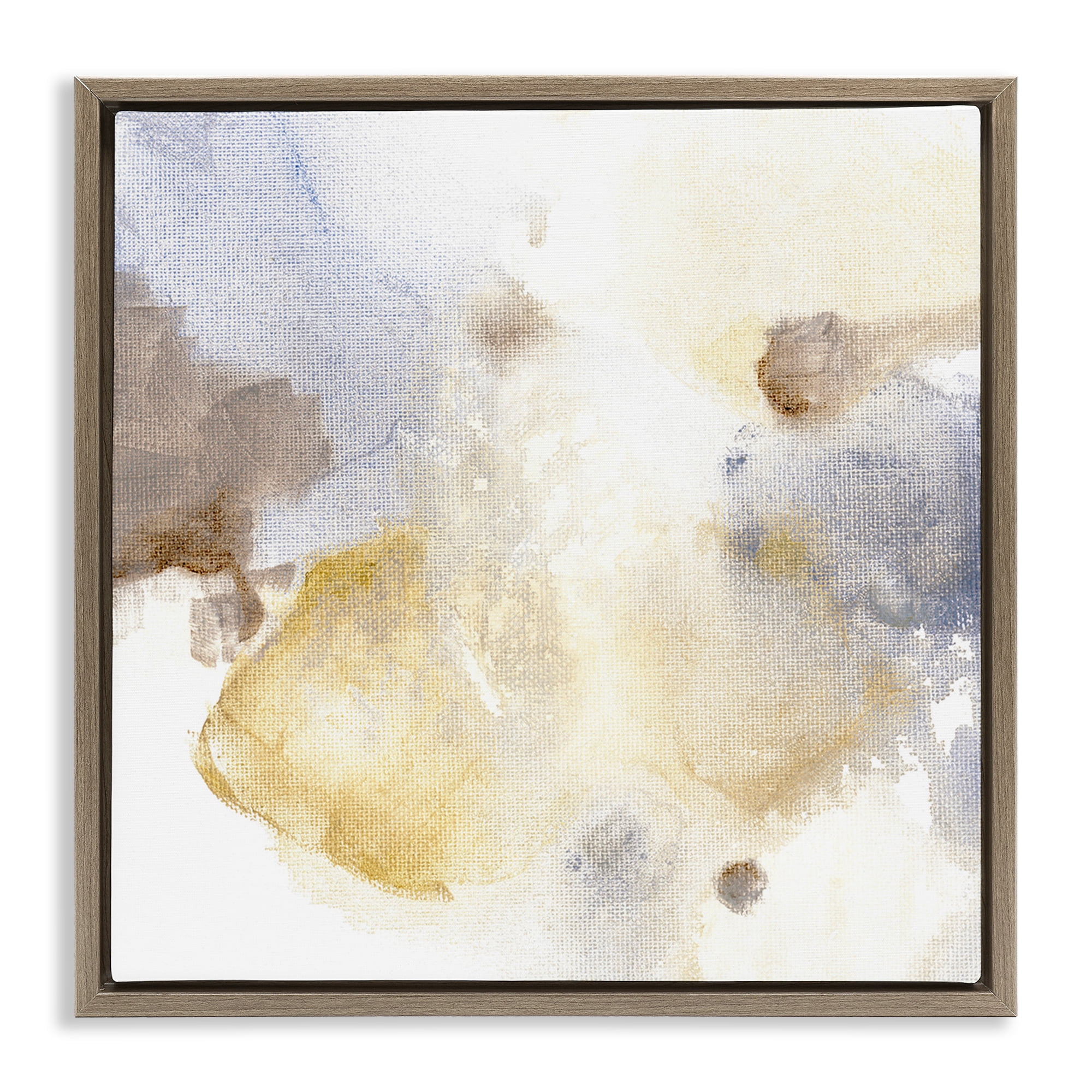 Stupell Industries Subtle Cloudy Abstract Abstract Painting Brown Floater Framed Canvas Art Print Wall Art, 18 x 18