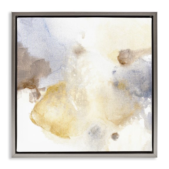 Stupell Industries Subtle Cloudy Abstract Abstract Painting Gray Floater Framed Canvas Art Print Wall Art, 25 x 25