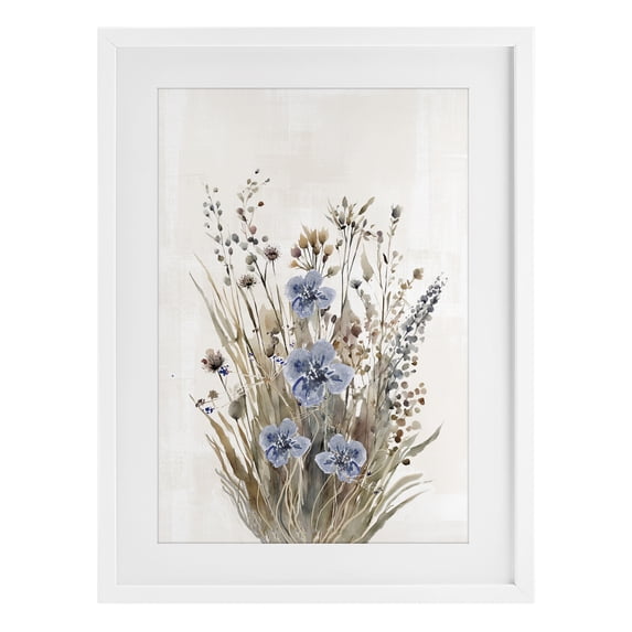 Stupell Industries Subtle Cottage Grasses White Framed Print Under Glass design by 1x, 20 x 14