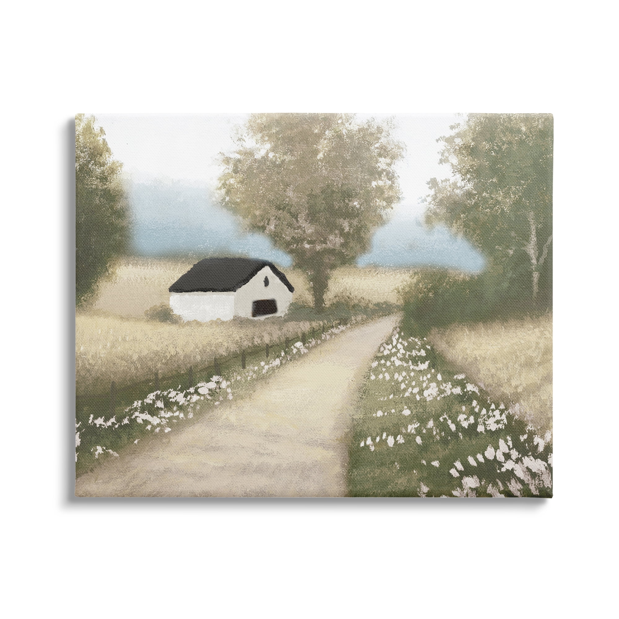 Stupell Industries Subtle Cottage Path Landscape Painting Gallery Wrapped Canvas Art Print Wall Art, 40 x 30
