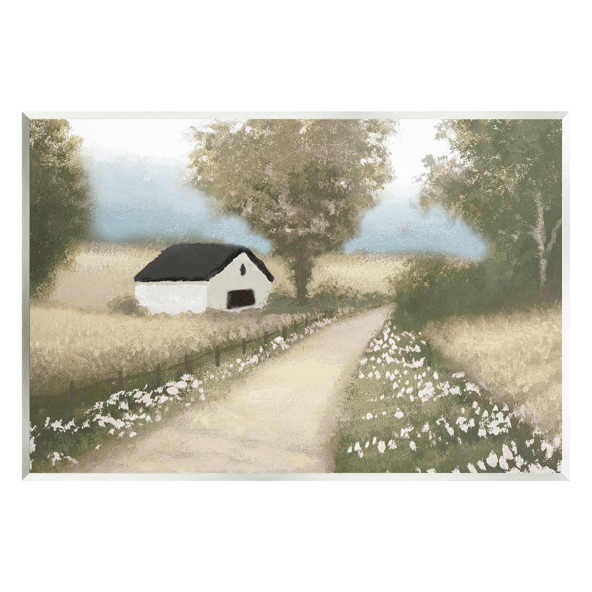 Stupell Industries Subtle Cottage Path Landscape Painting Unframed Art Print Wall Art, 19 x 13