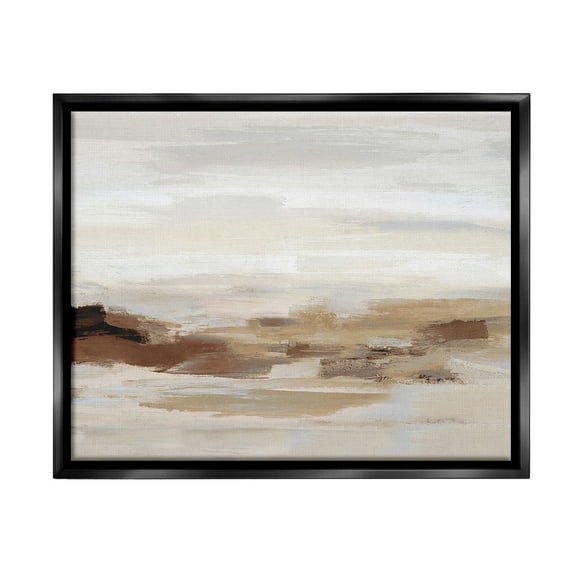 Stupell Industries Subtle Desert Dunes Abstract Painting Black Floater Framed Canvas Art Print Wall Art, 21 x 17