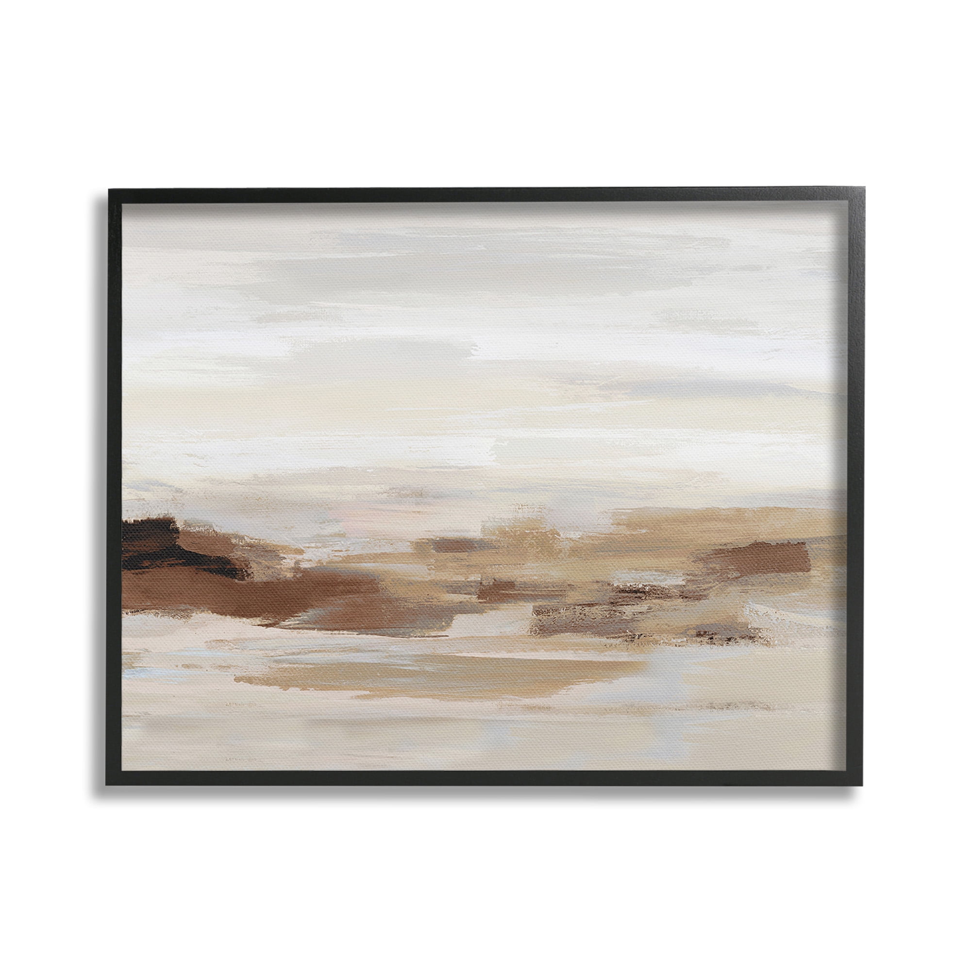 Stupell Industries Subtle Desert Dunes Abstract Painting Black Framed Art Print Wall Art, 20 x 16