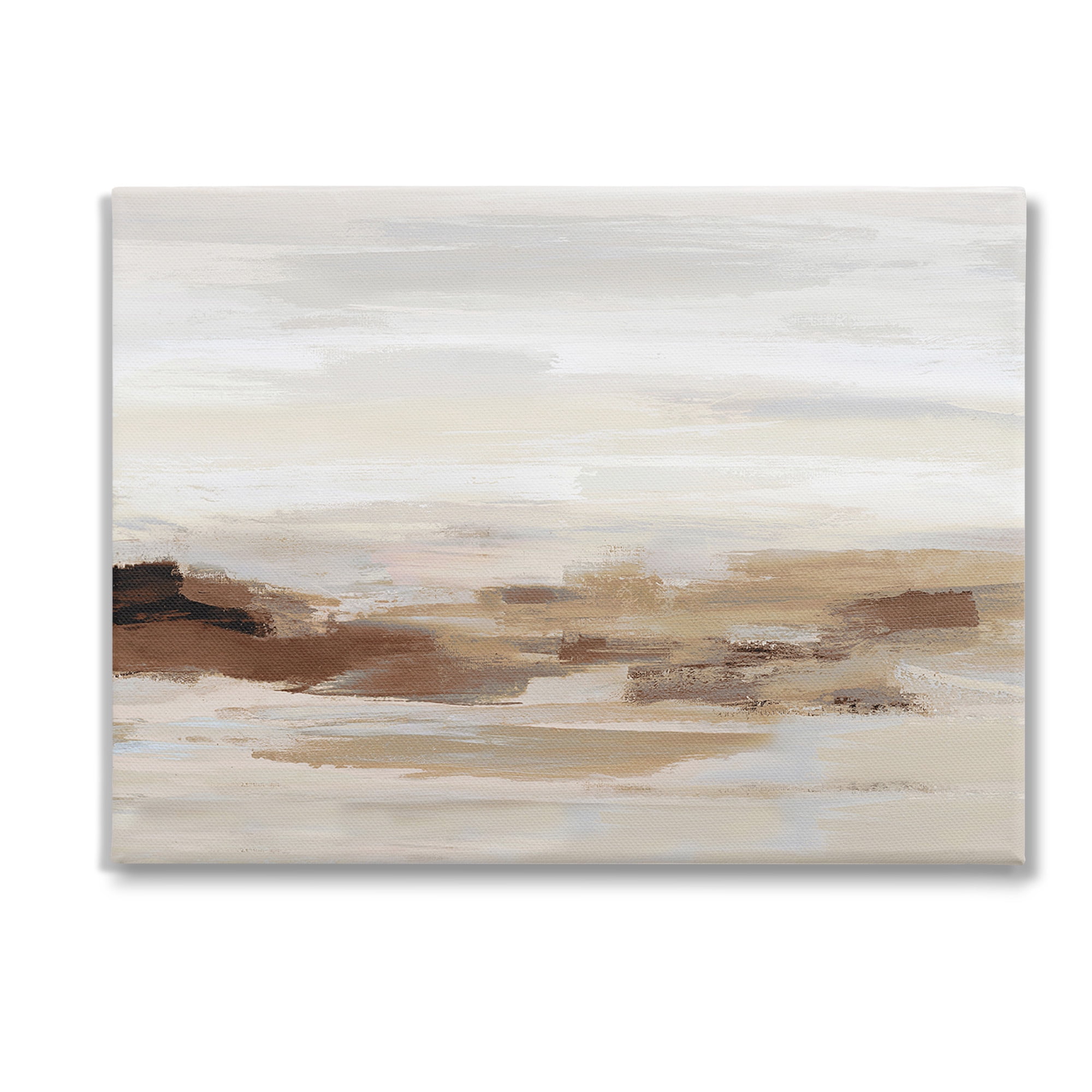 Large Beige and Brown Abstract Canvas Wall Art