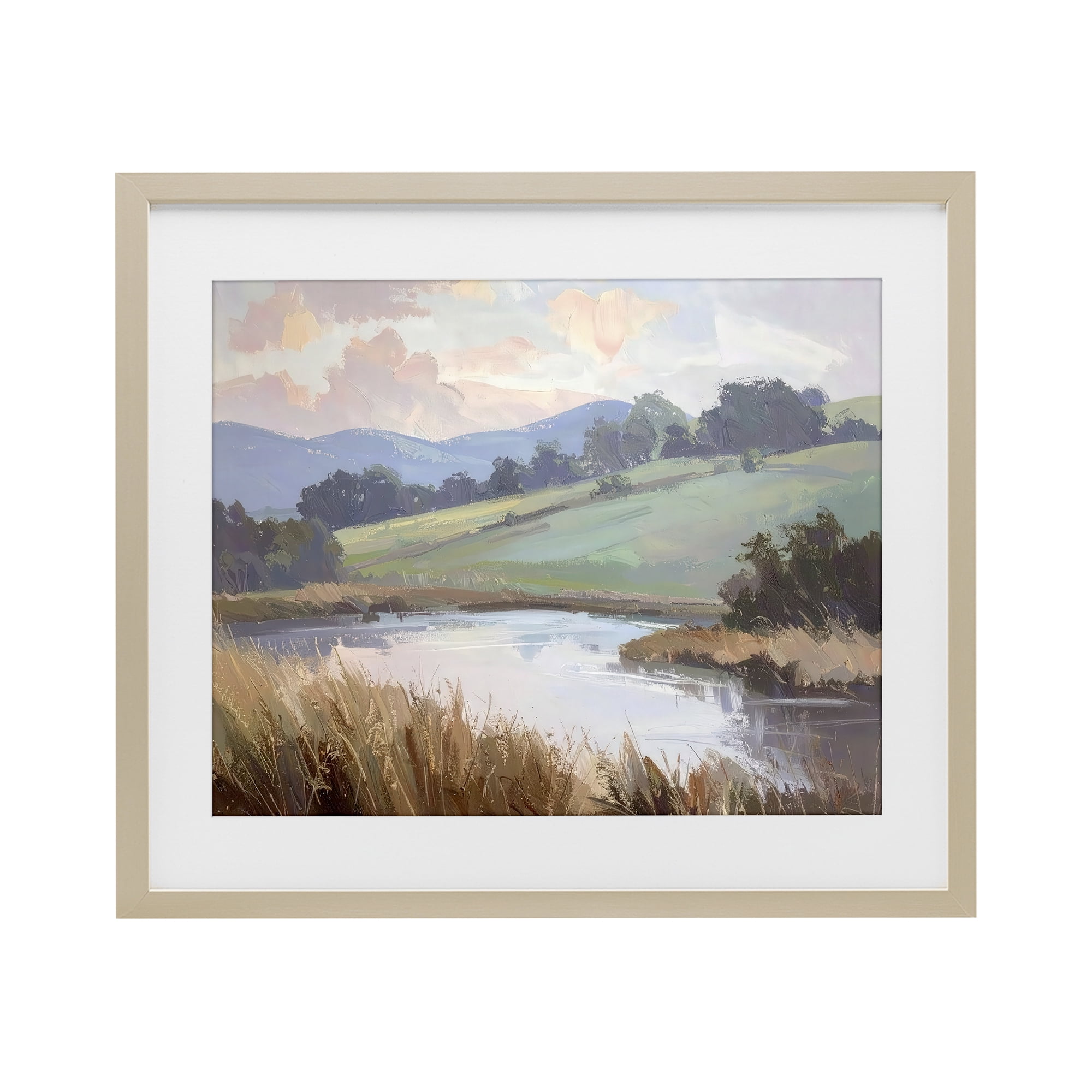 Stupell Industries Subtle Distant Mountains Birch Framed Print Under Glass, design by Alonza Saunders