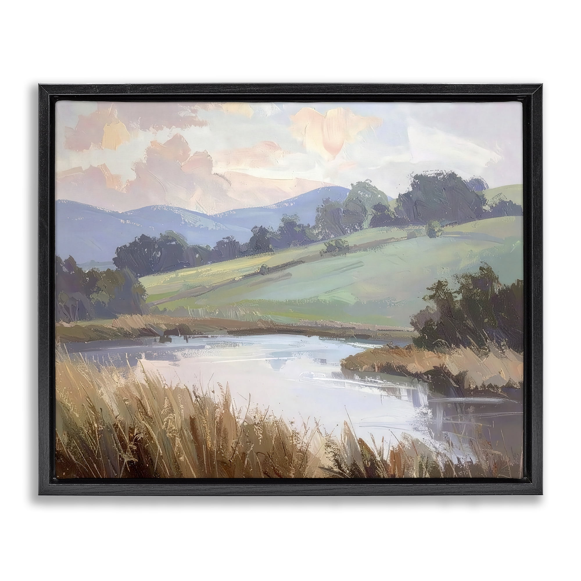 Stupell Industries Subtle Distant Mountains Black Framed Floater Canvas Wall Art, design by Alonza Saunders