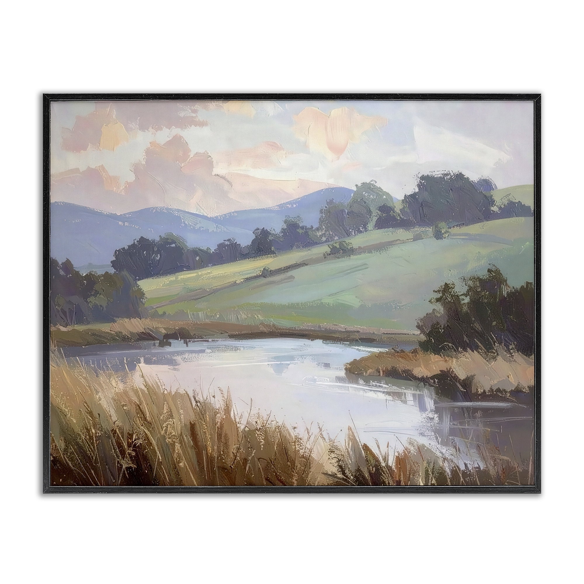 Stupell Industries Subtle Distant Mountains Black Framed Giclee Art, design by Alonza Saunders