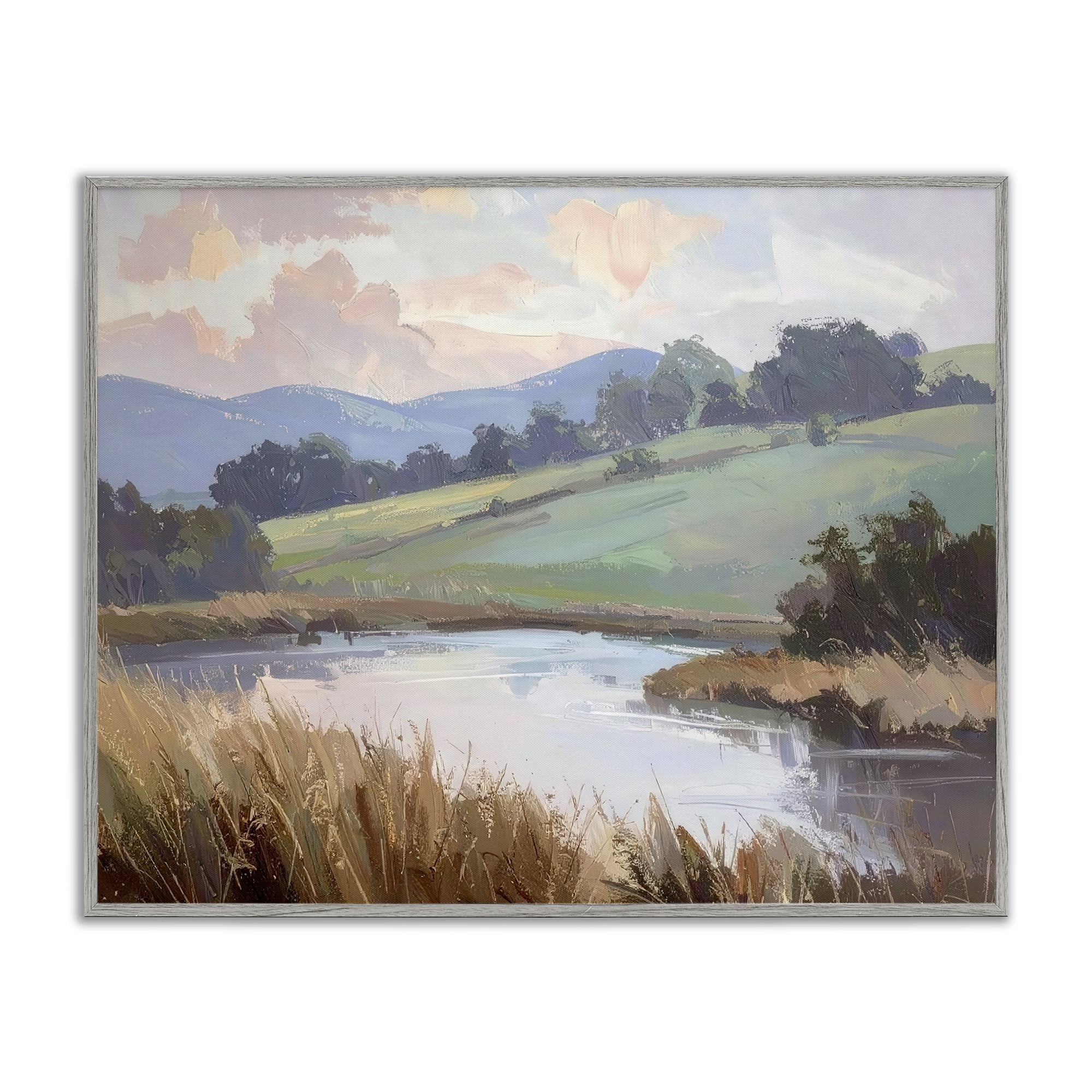 Stupell Industries Subtle Distant Mountains Gray Framed Giclee Art, design by Alonza Saunders