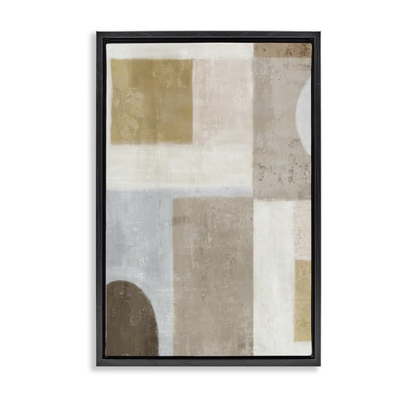 Stupell Industries Subtle Drift Geometrics Black Framed Floater Canvas Wall Art design by Emma Peal, 31 x 21