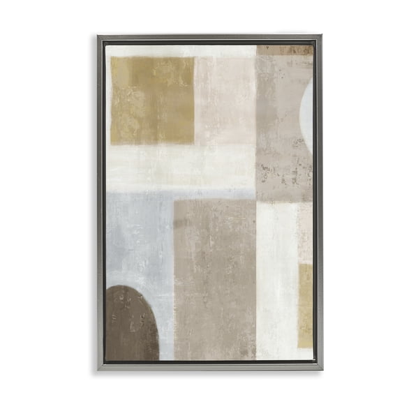 Stupell Industries Subtle Drift Geometrics Gray Framed Floater Canvas Wall Art design by Emma Peal, 25 x 17